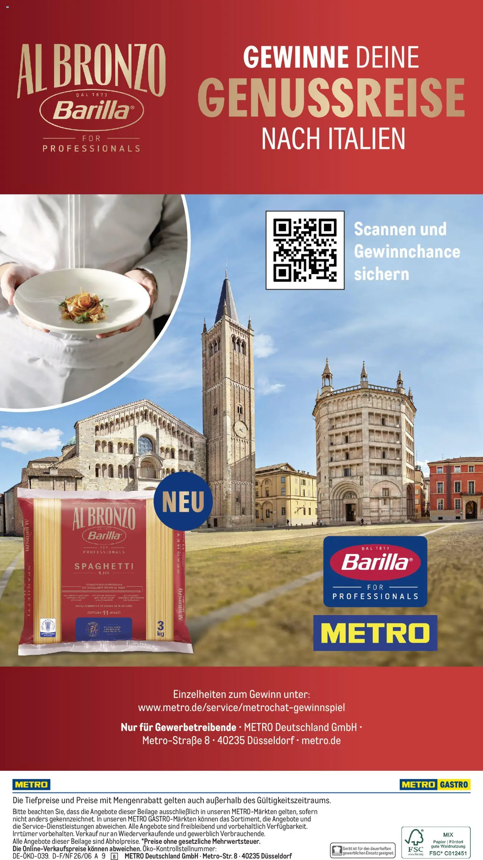 Metro Monats-Menü – gültig ab 01.09.2026 | Seite: 41 | Produkte: Barilla, Spaghetti