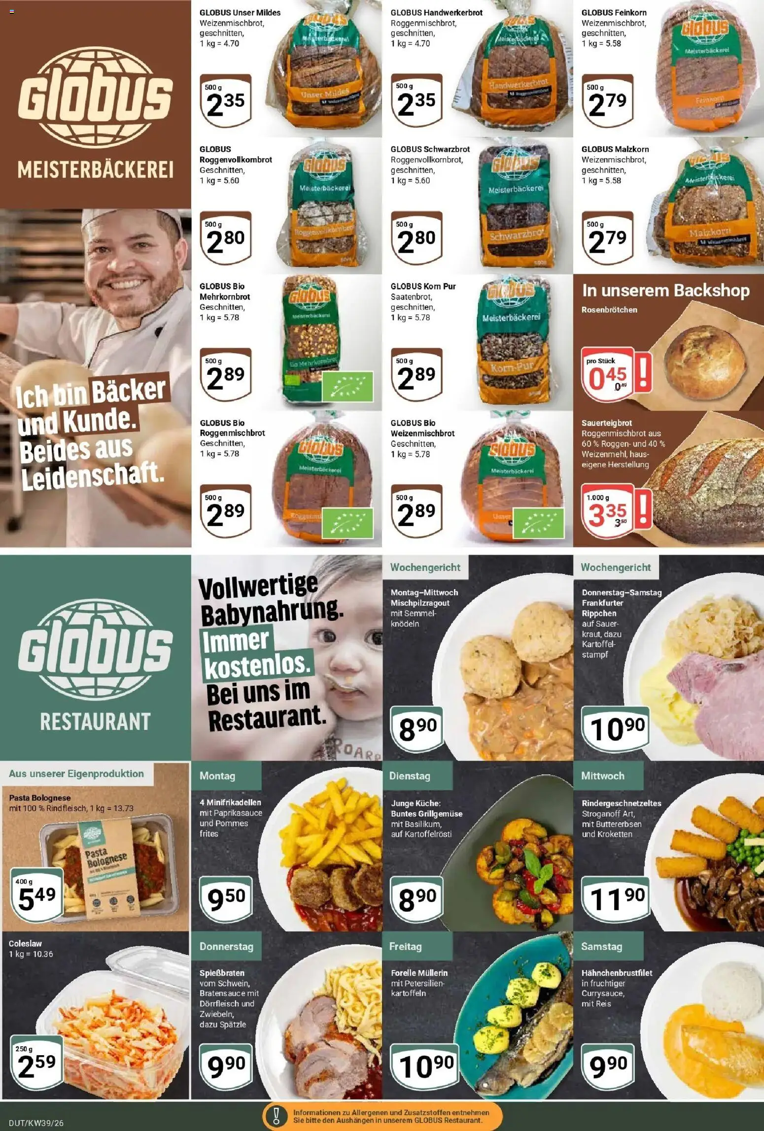 Globus Prospekt Wetzlar-Dutenhofen (ab 21.09.2026) » Angebote online | Seite: 10 | Produkte: Pommes, Pasta, Brot, Reis