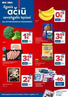 MAXIMA leidinys galioja nuo 2026.09.01 | Puslapis: 48 | Prekių: Brokolis, Kiaulienos, Varškė, Bananai