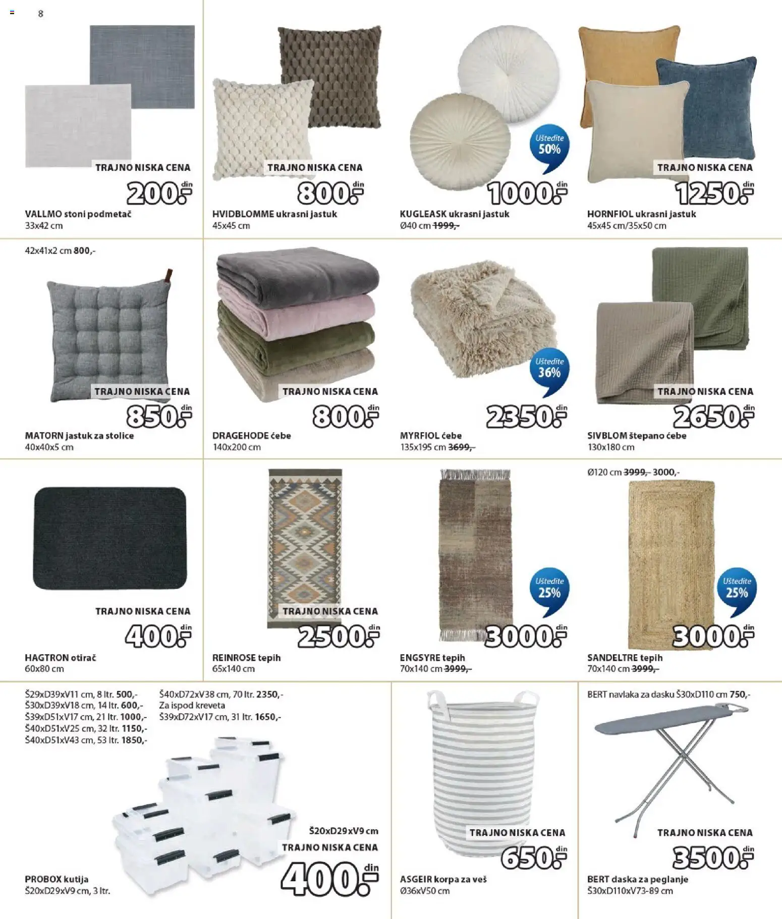 Jysk katalog - važi od 15.07.2026 | Strana: 8 | Proizvode: Kutija, Korpa, Korpa za veš, Otirač
