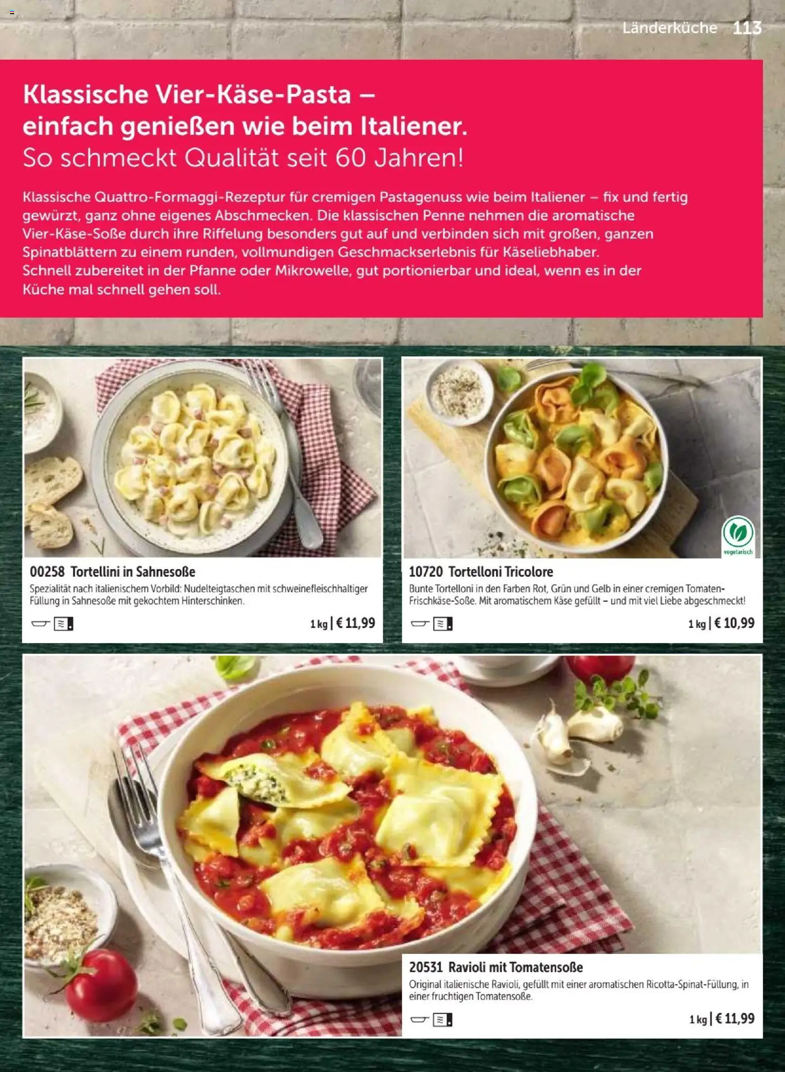 Bofrost Katalog – gültig ab 07.09.2026 | Seite: 113 | Produkte: Käse, Küche, Tomaten