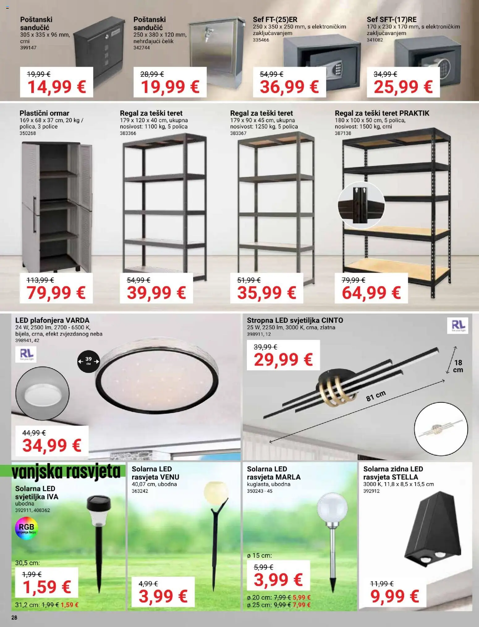 Pevex katalog | vrijedi od 05.03.2026 | Stranica: 28 | Proizvodi: Ormar, Polica, Svjetiljka, Plafonjera