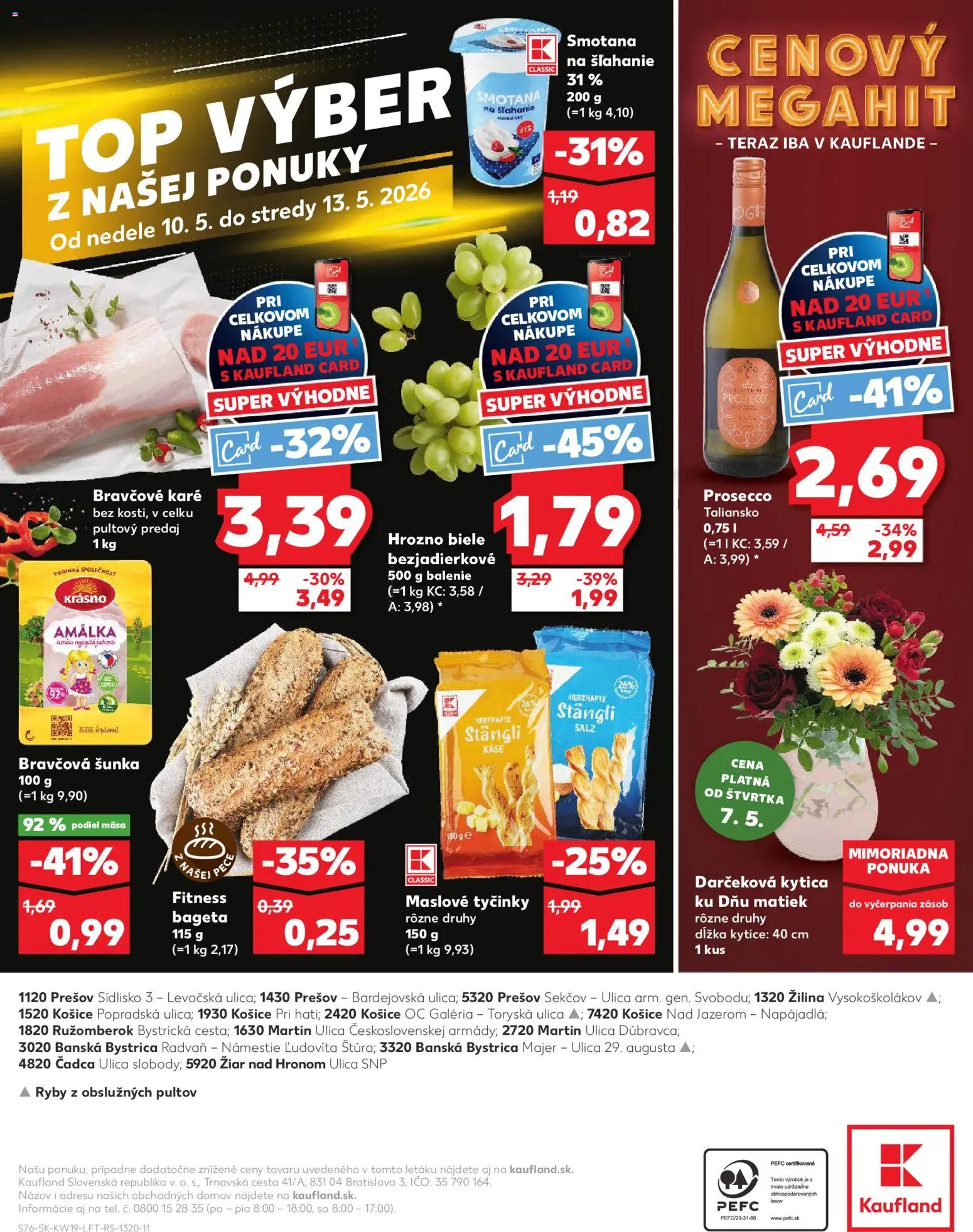 Nové Kaufland akcie – leták je platný od 07.05.2026 | Strana: 76 | Produkty: Šunka, Smotana, Smotana na šľahanie, Hrozno