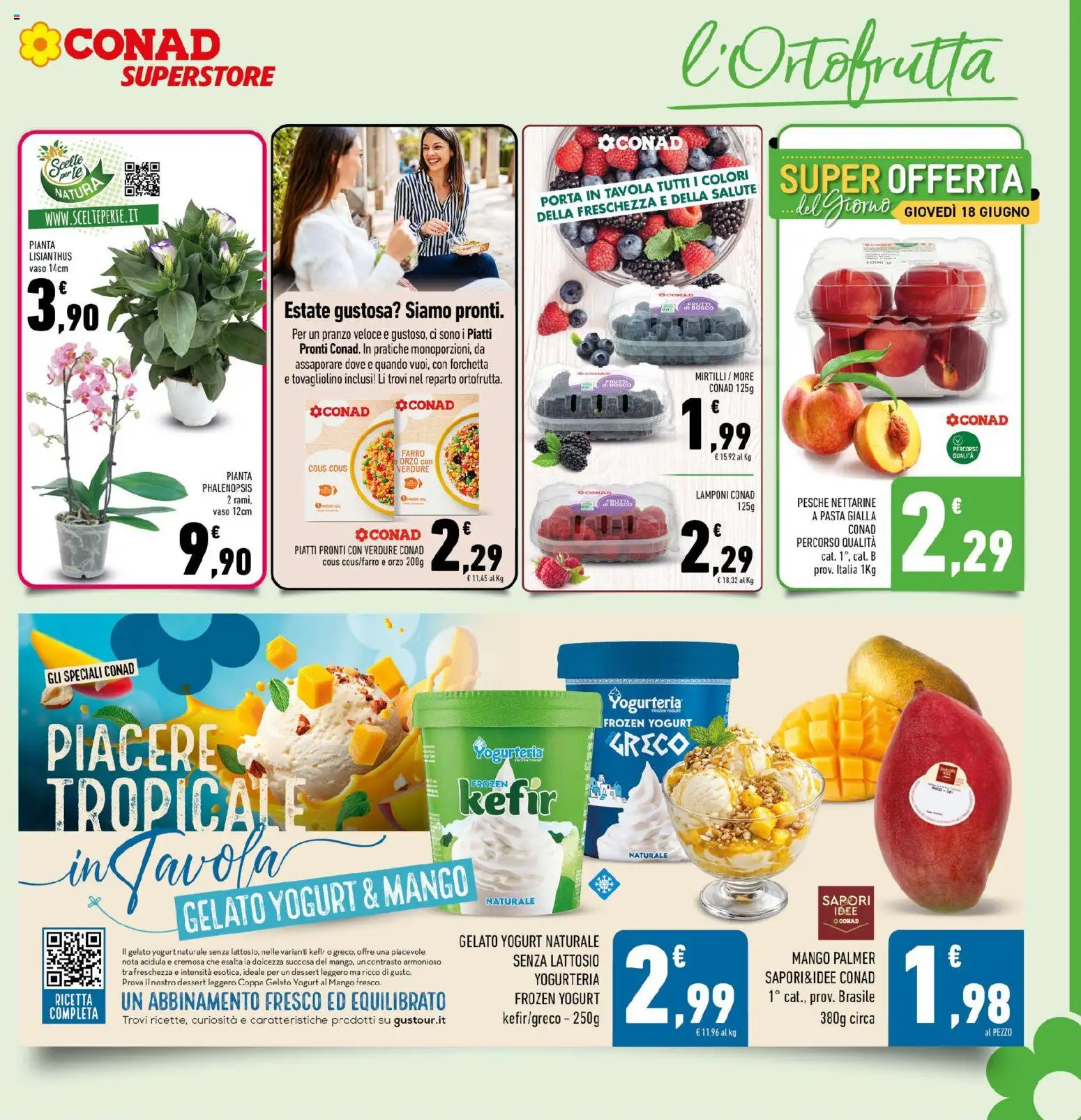 Volantino Conad del 17.06.2026 | Pagina: 5 | Prodotti: Yogurt, Verdure, Mirtilli, Farro