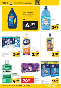Vista previa Alimerka folleto válido desde el 27/07/2026 | Página: 15 | Productos: Detergente, Papel higienico, Suavizante, Lavavajillas