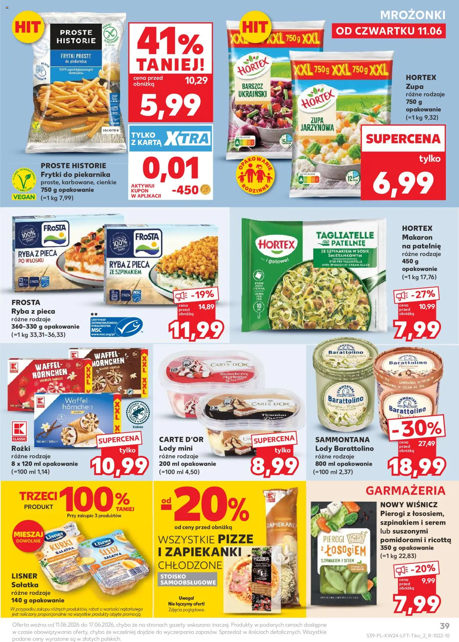 Kaufland Polsko leták od 11.06.2026 | Strana: 39 | Produkty: Ricotta, Ryba, Kakao, Carte d'or