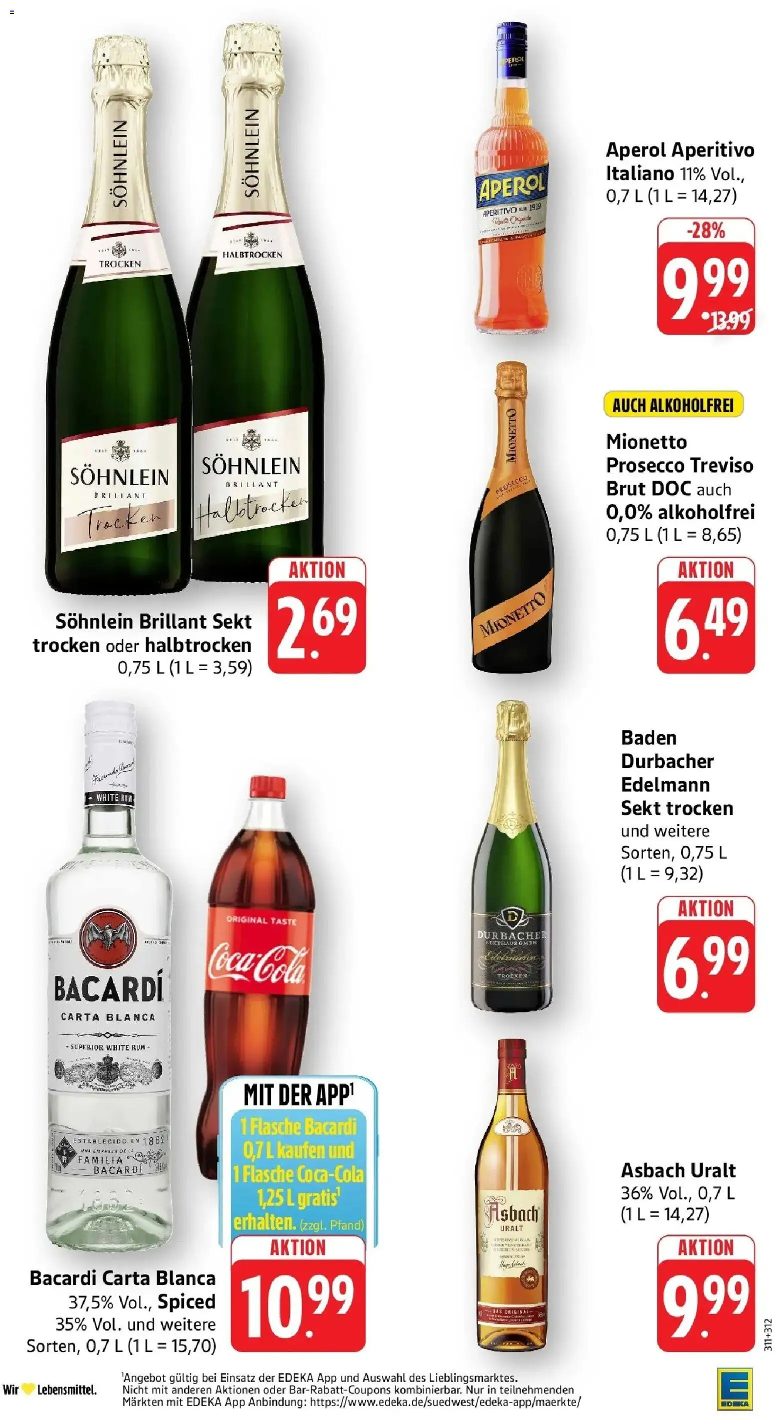 Edeka Prospekt Ettenheim (ab 14.09.2026) » Angebote Online | Seite: 20 | Produkte: Sekt, Rum, Prosecco, Asbach
