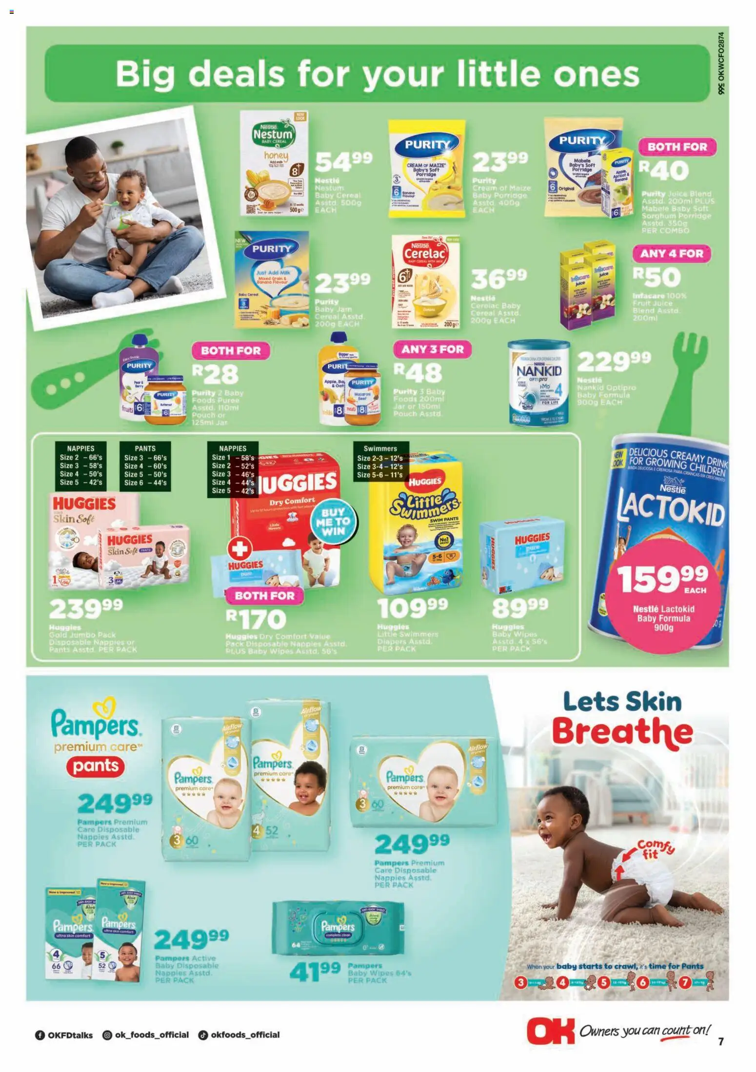 New OK Foods catalogue – valid from 24/07/2026 | Page: 7 | Products: Pants, Juice, Cream, Fruit