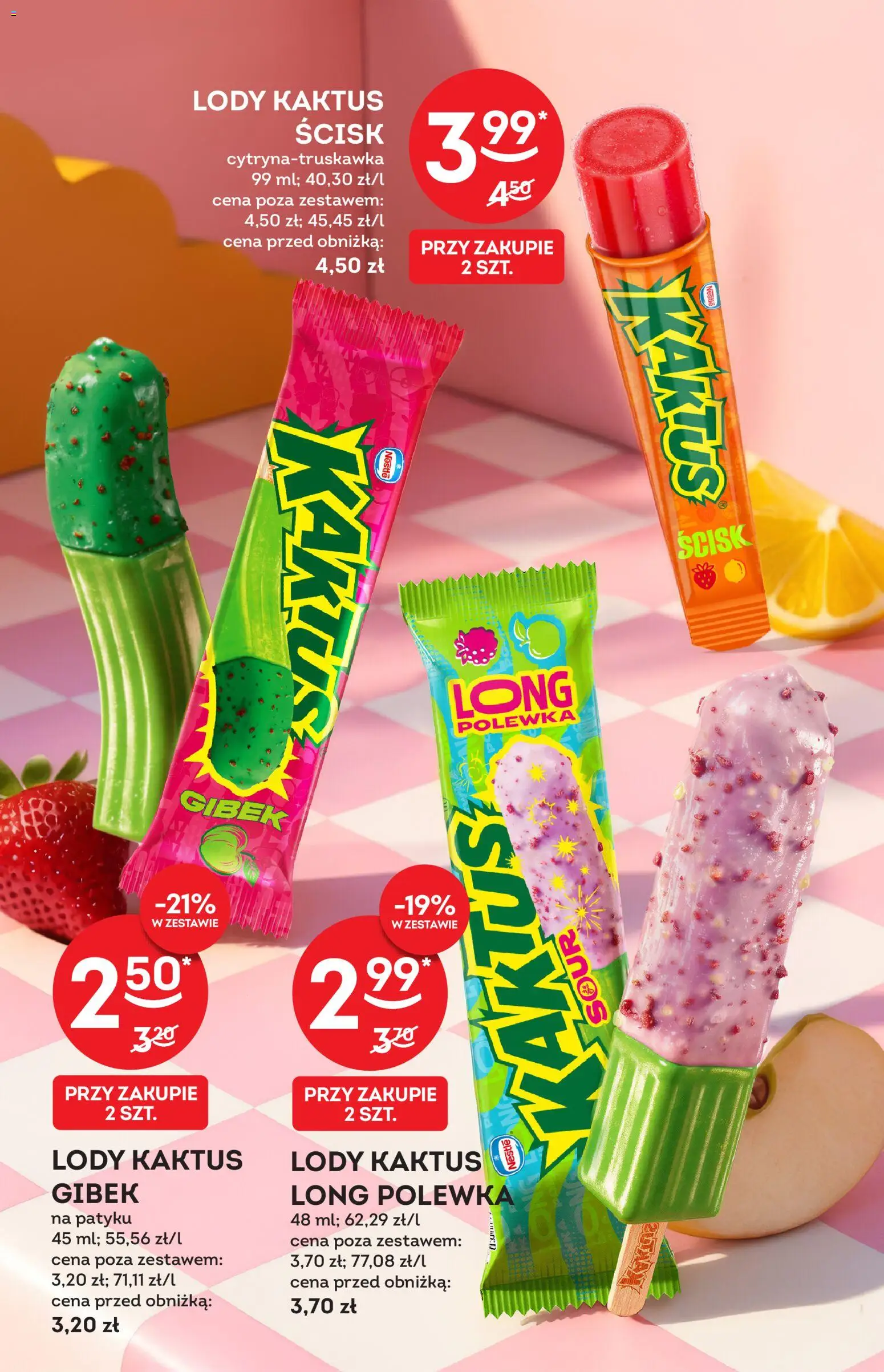 Żabka gazetka - Katalog lodowy od 17.06.2026 | Strona: 4 | Produkty: Lody Kaktus, Lody