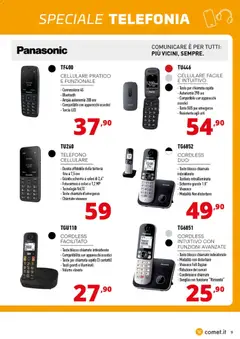 Anteprima del volantino Comet volantino Speciale Telefonia valido a partire dal 19/06/2026 | Pagina: 9 | Prodotti: Telefono, Tastiera, Sveglia, Batteria