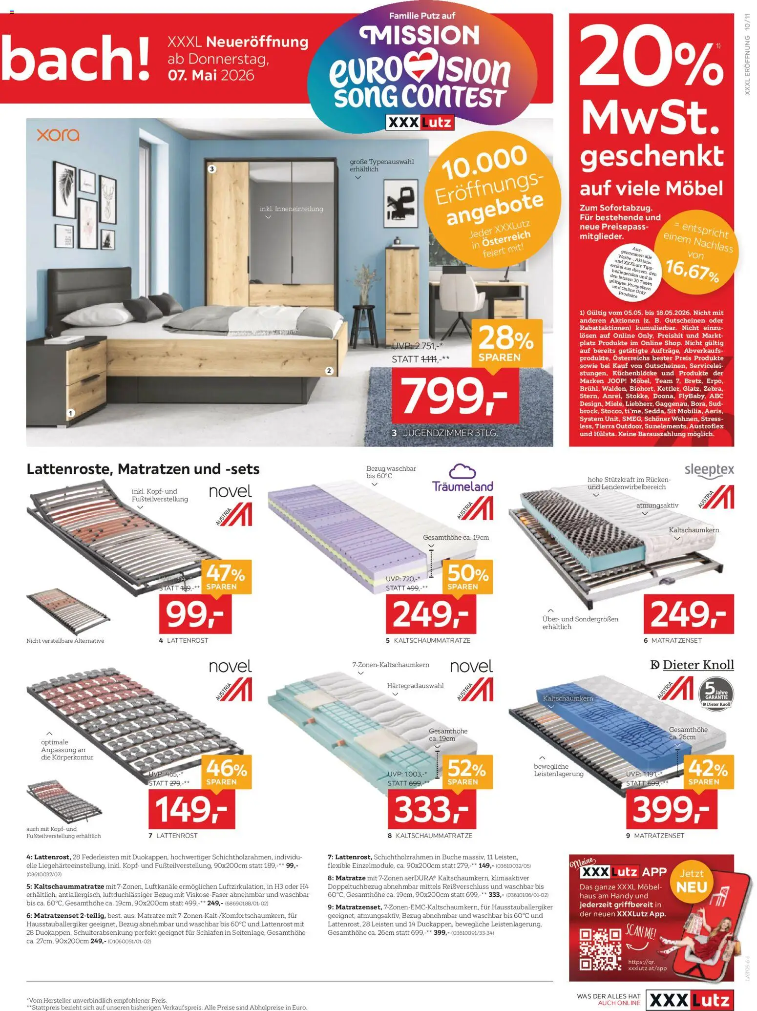 XXXLutz Eröffnung in Mistelbach gültig ab 05.05.2026 | Seite: 11 | Produkte: Matratze, Lattenrost