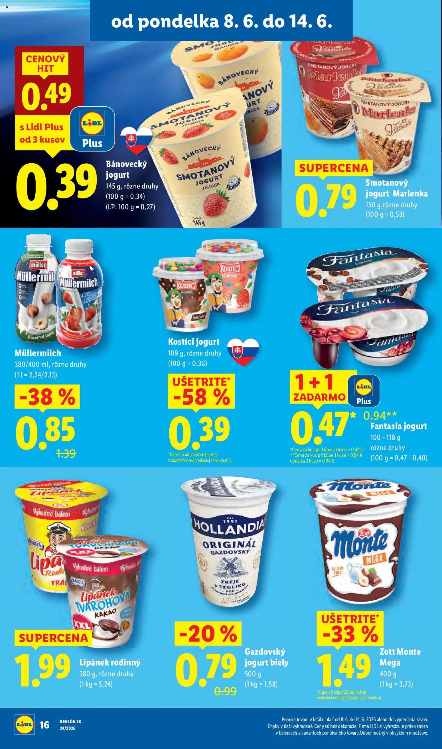 Nové Lidl akcie – leták je platný od 08.06.2026 | Strana: 26 | Produkty: Jogurt, Marlenka, Kakao