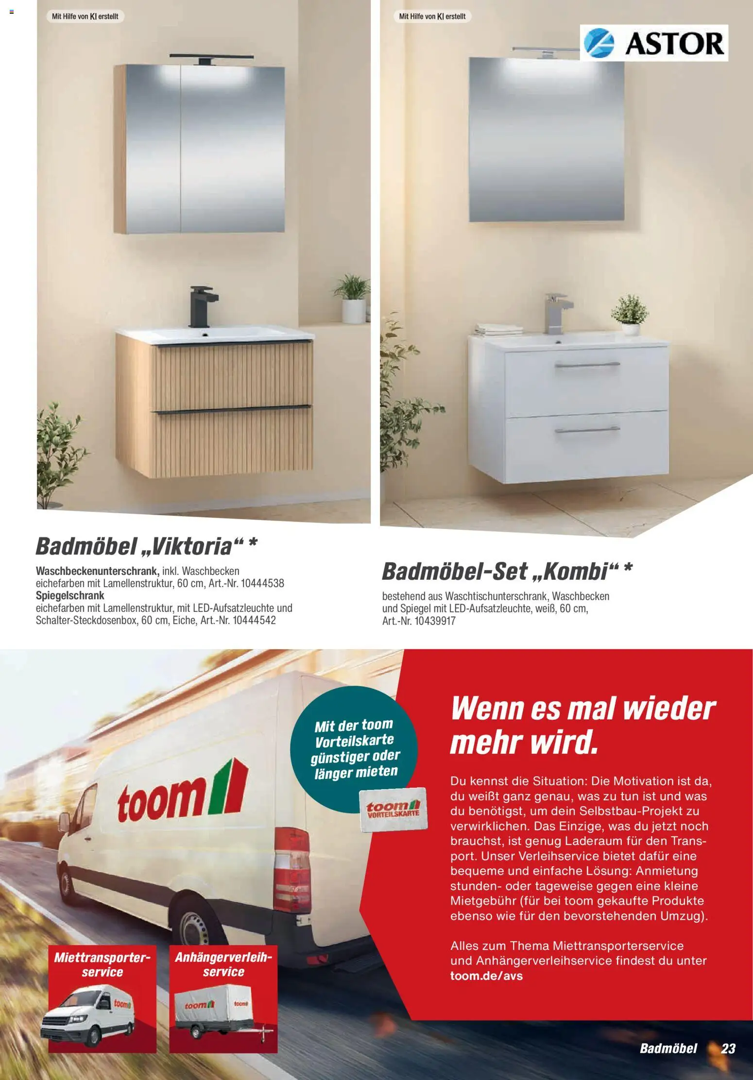 Toom Baumarkt Bad, Sanitär & Zubehör 2026 – gültig ab 01.01.2026 | Seite: 23 | Produkte: Waschbecken, Spiegel, Spiegelschrank
