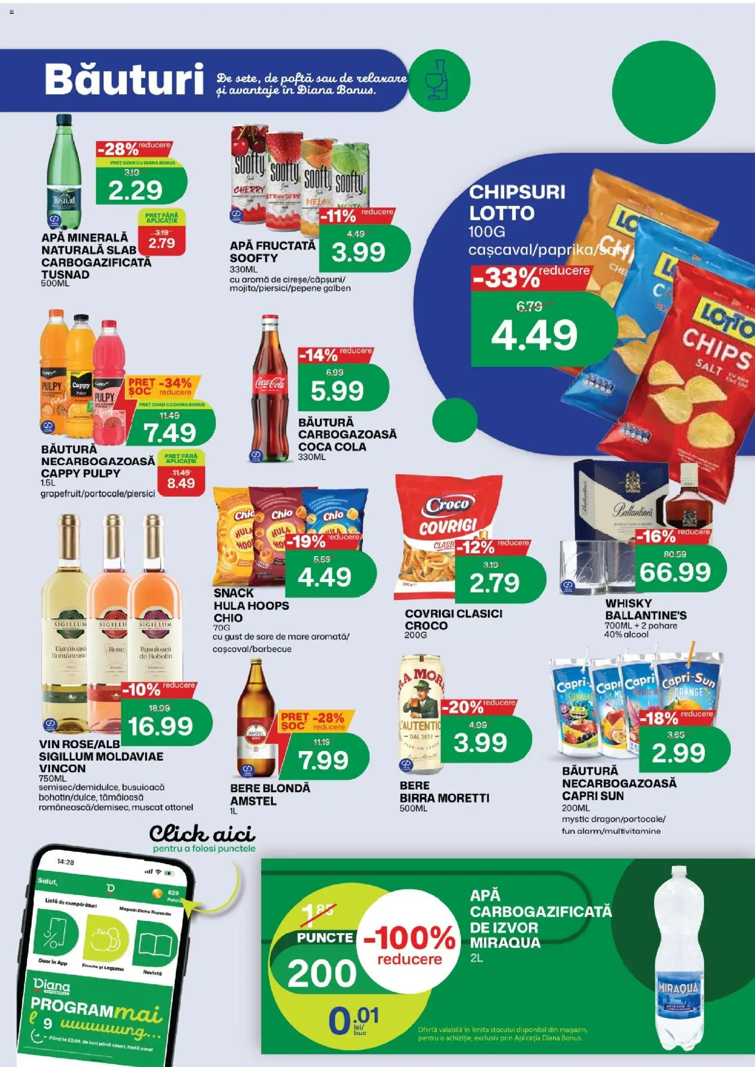 Noul catalog Diana – valabil de la 01.09.2026 | Pagină: 9 | Produse: Apa minerala, Cola, Coca cola, Bere
