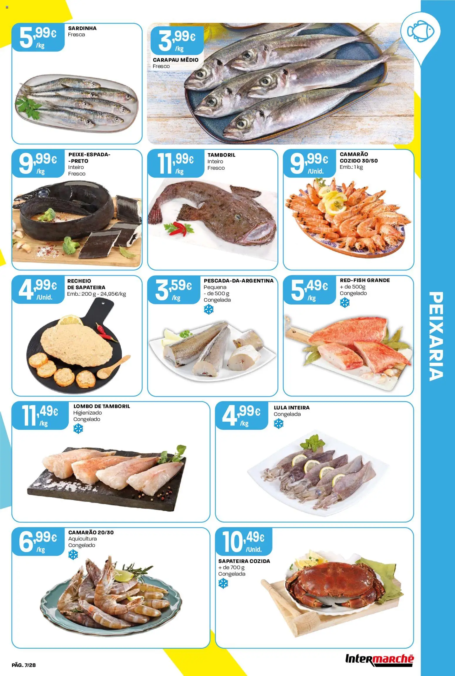 Intermarché folheto Contact │ válido de 08/10/2026 | Página: 7 | Produtos: Camarão, Lombo, Tamboril, Sapateira