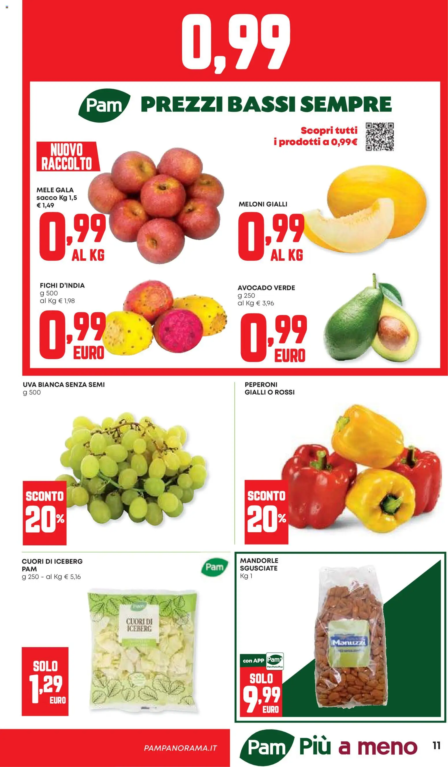 Volantino Panorama del 27/08/2026 | Pagina: 11 | Prodotti: Peperoni, Fichi, Mandorle, Uva