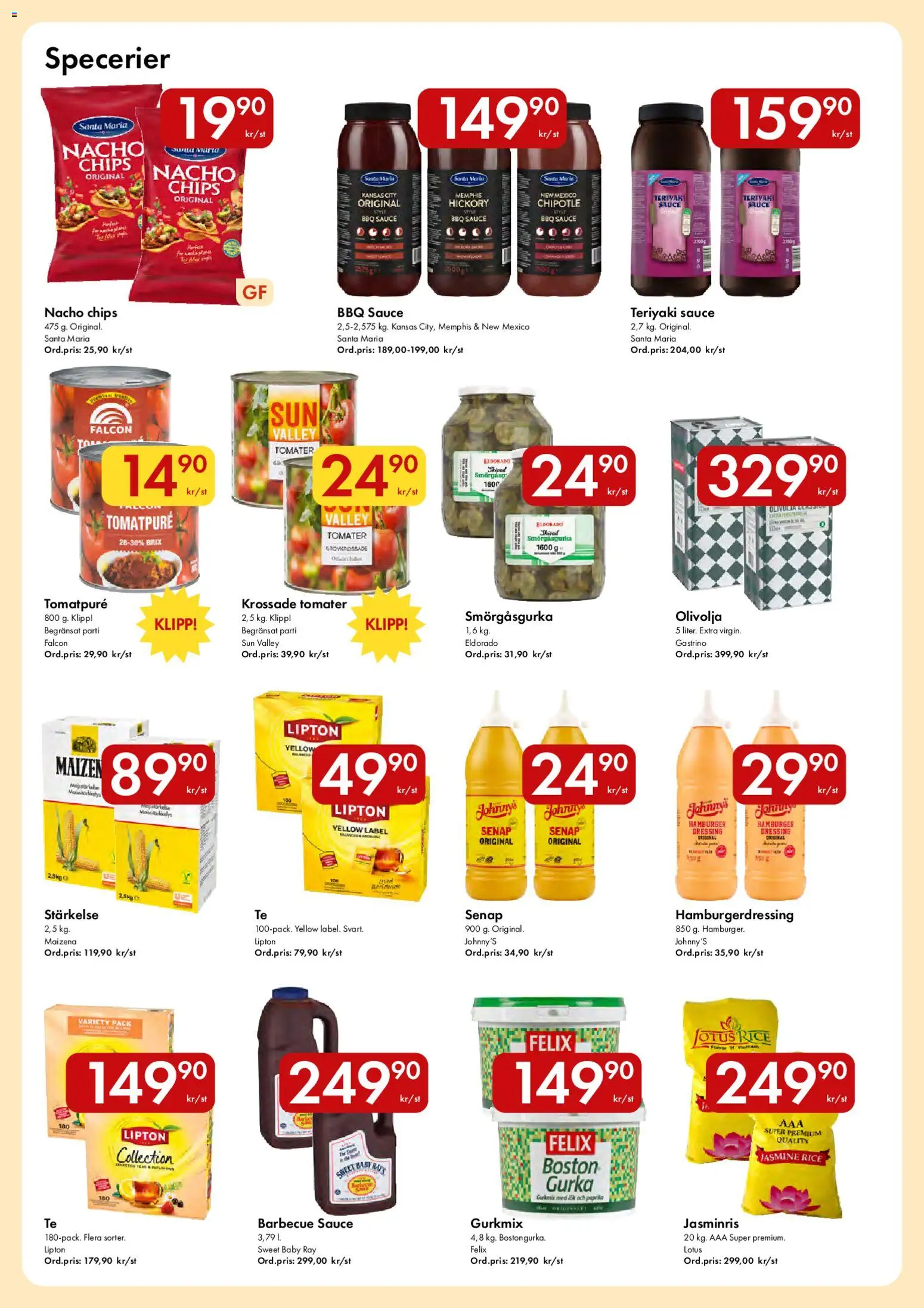 Snabbgross reklamblad aktuell från 01.06.2026 | Sida: 10 | Produkter: Senap, Maizena, Tomater, Gurka
