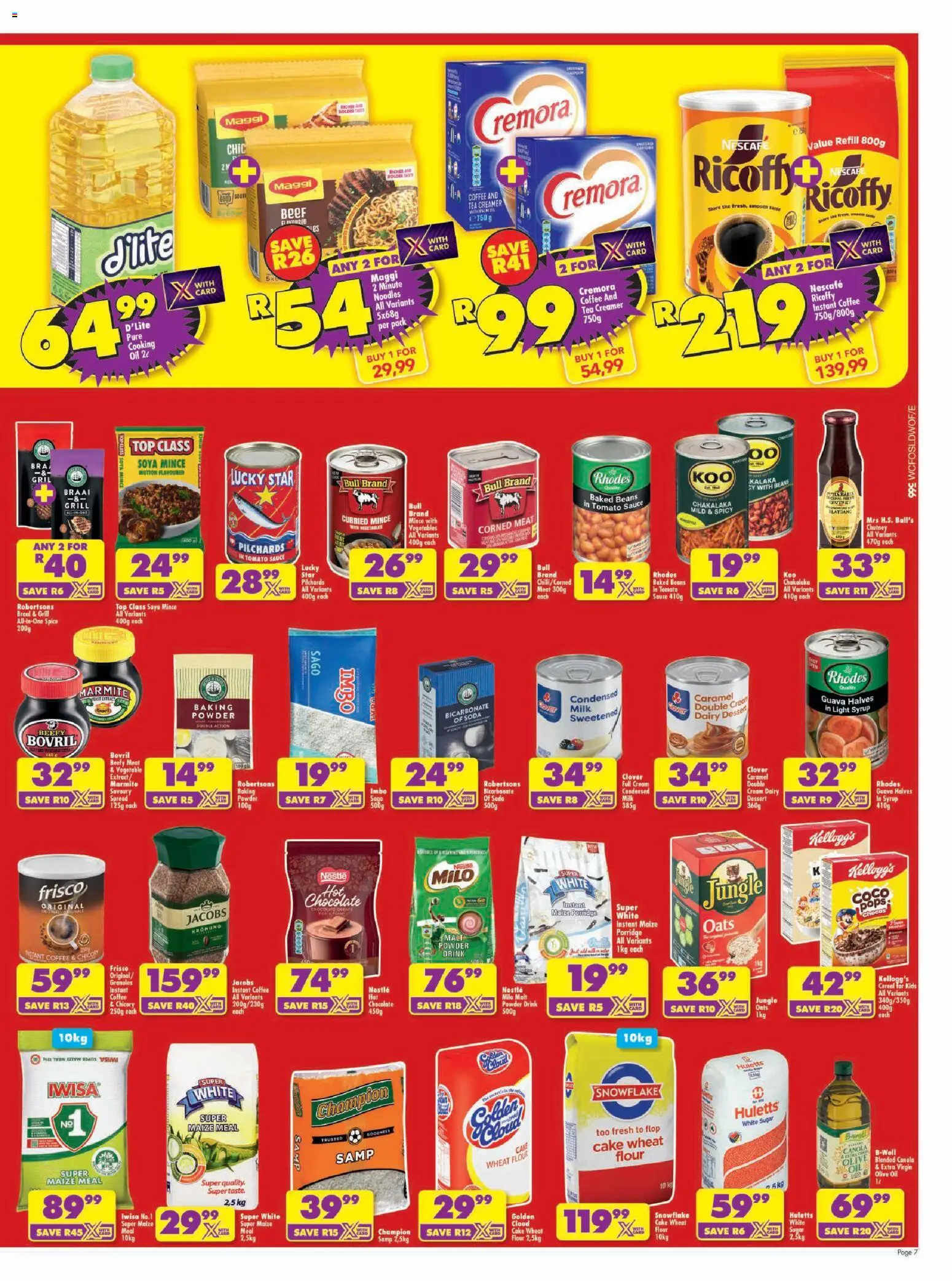 New Shoprite catalogue – valid from 20/07/2026 | Page: 7 | Products: Creamer, Chocolate, Vegetables, Sugar