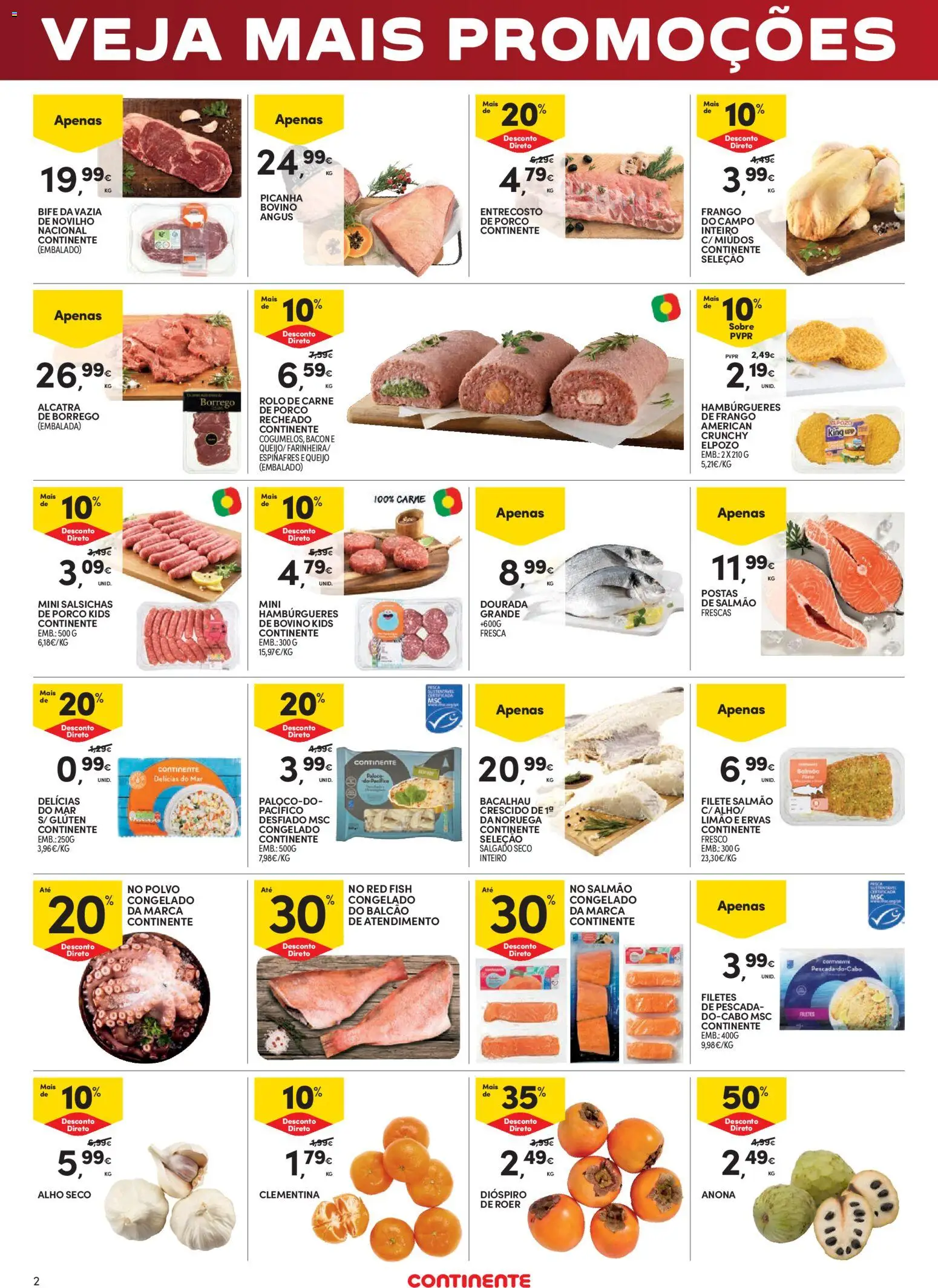 Continente Fim de Semana │ válido de 16/10/2026 | Página: 2 | Produtos: Bacon, Carne, Salsichas, Filete