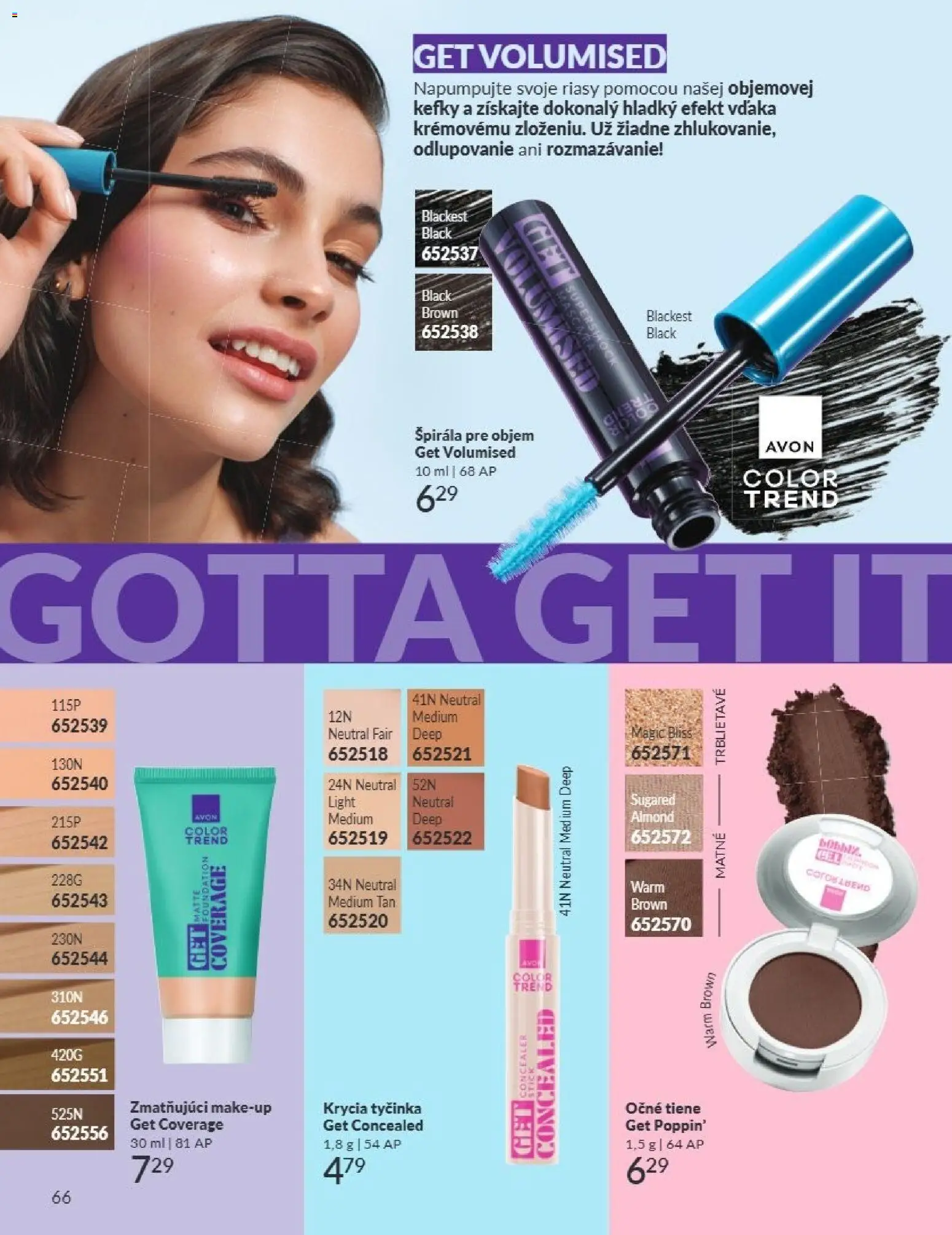 Nové Avon akcie – leták je platný od 01.07.2026 | Strana: 66 | Produkty: Očné tiene