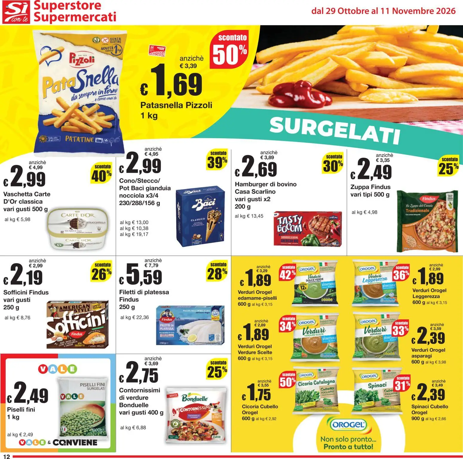Volantino Sì con Te del 29/10/2026 | Pagina: 12 | Prodotti: Bovino, Tè, Zuppe, Gelato