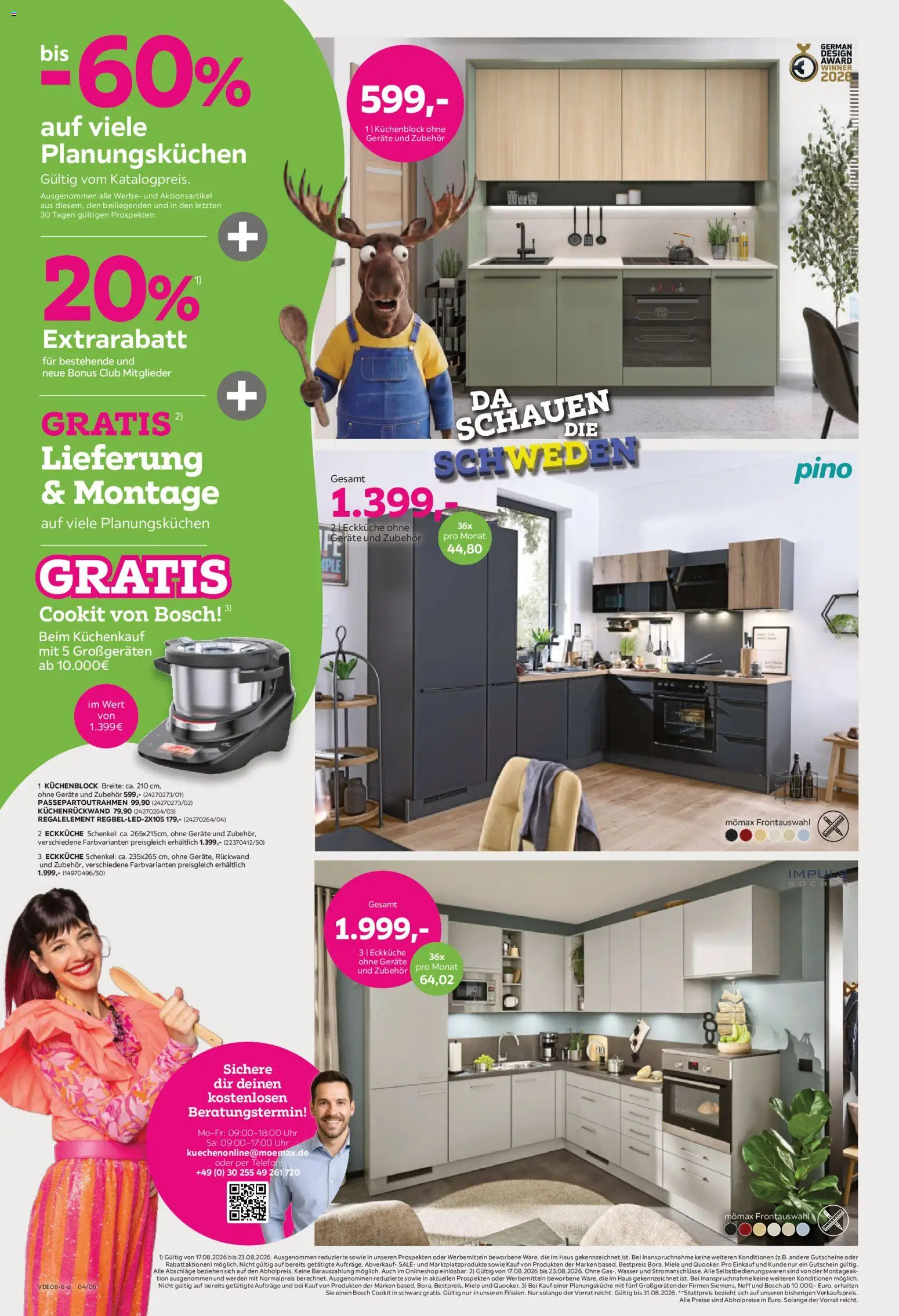 Mömax Prospekt – gültig ab 17.08.2026 | Seite: 4 | Produkte: Bosch, Neff, Wasser, Telefon
