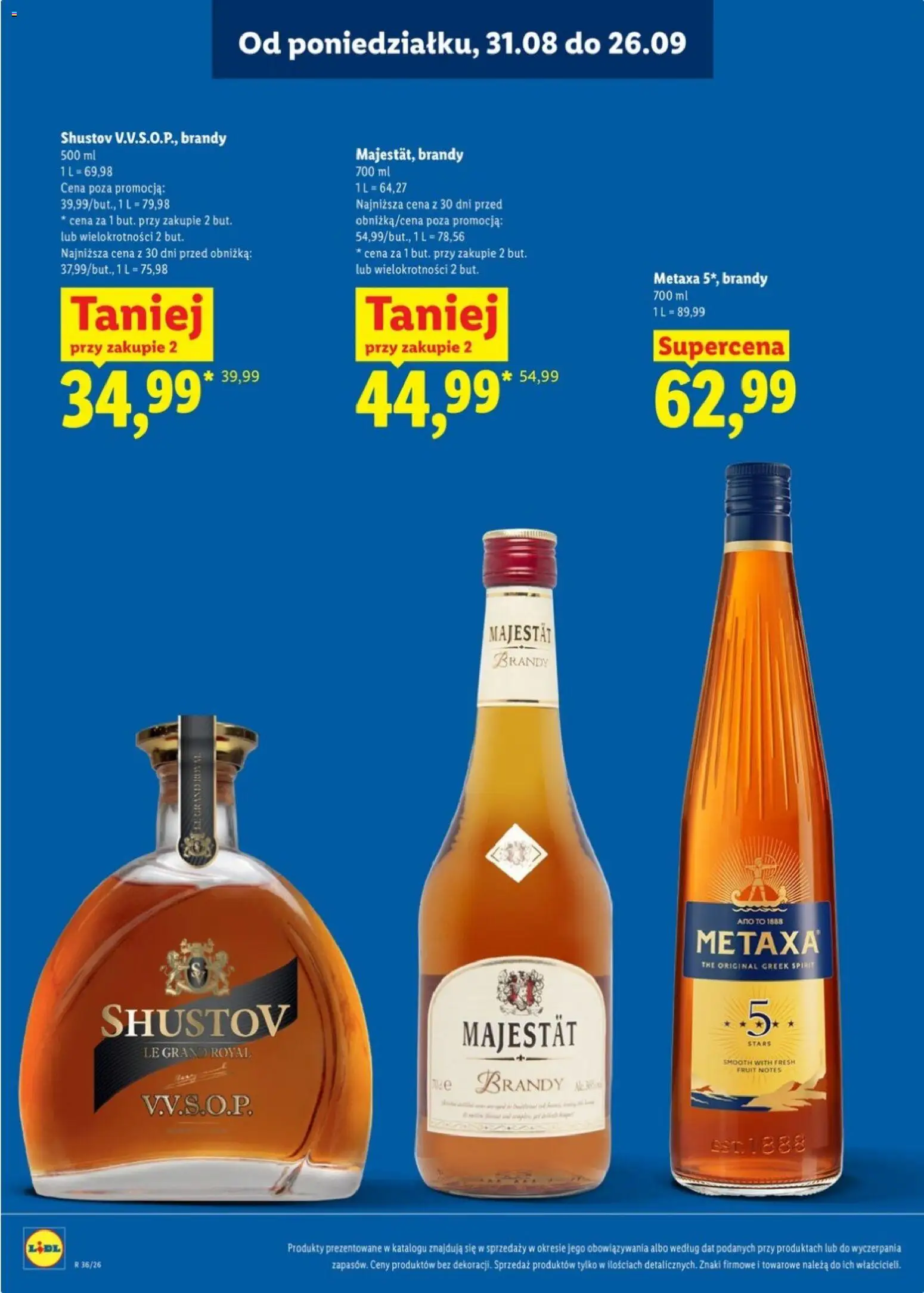 Lidl Katalog alkoholi mocnych od 31.08.2026 | Strona: 20 | Produkty: Metaxa, Brandy