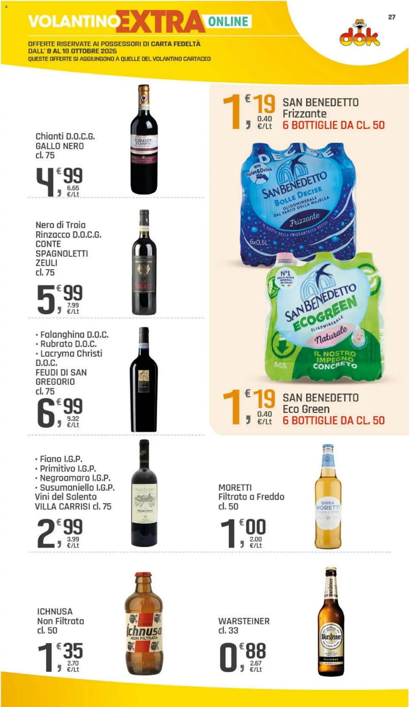 Volantino DOK del 06/10/2026 | Pagina: 27 | Prodotti: Birra, Birra Moretti