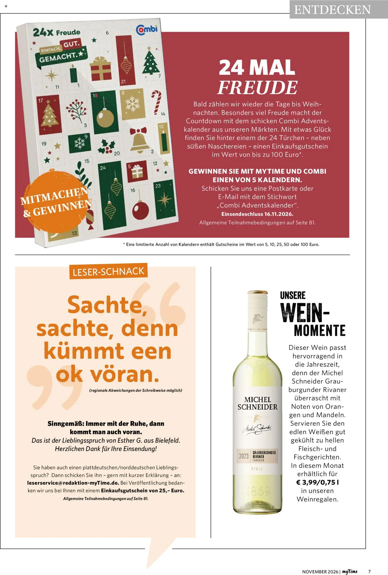 Combi myTime – gültig ab 01.11.2026 | Seite: 7 | Produkte: Wein, Fleisch
