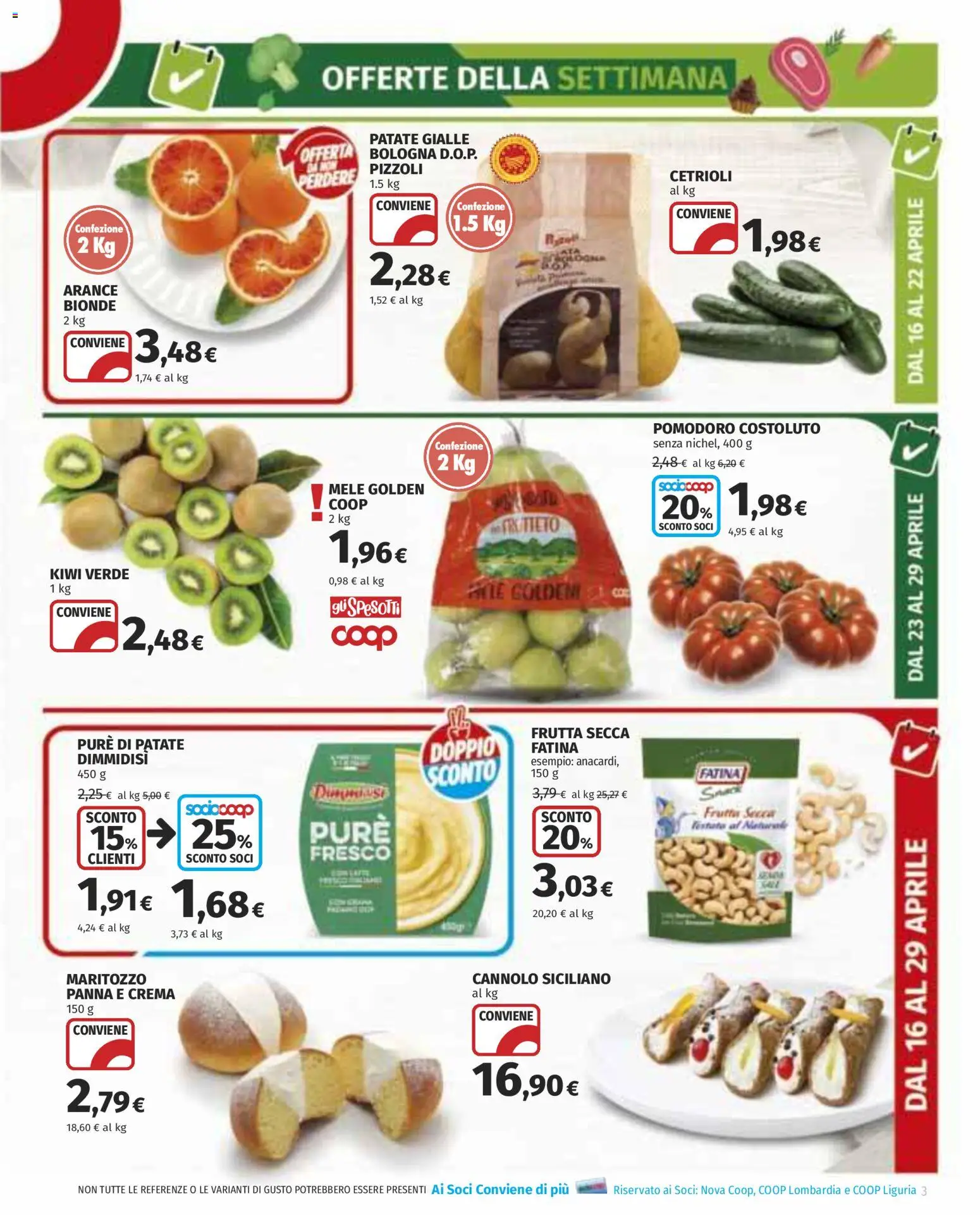 Volantino COOP del 16.04.2026 | Pagina: 3 | Prodotti: Crema, Panna, Frutta, Pomodoro