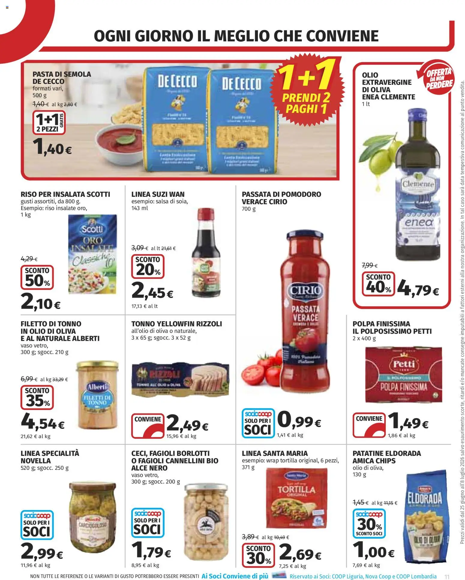 Volantino COOP del 25/06/2026 | Pagina: 11 | Prodotti: Patatine, Fagioli, Salsa, Olio di Oliva