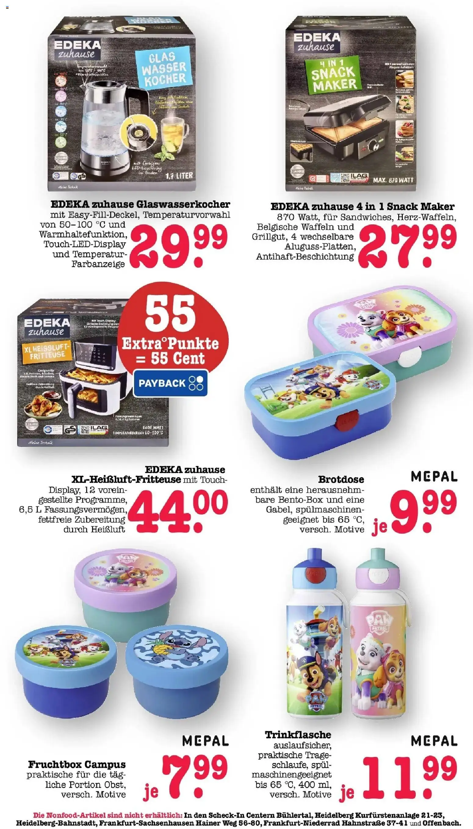 Edeka Prospekt Bühlertal (ab 07.09.2026) » Angebote Online | Seite: 58 | Produkte: Kocher, Pommes, Wasser, Fritteuse