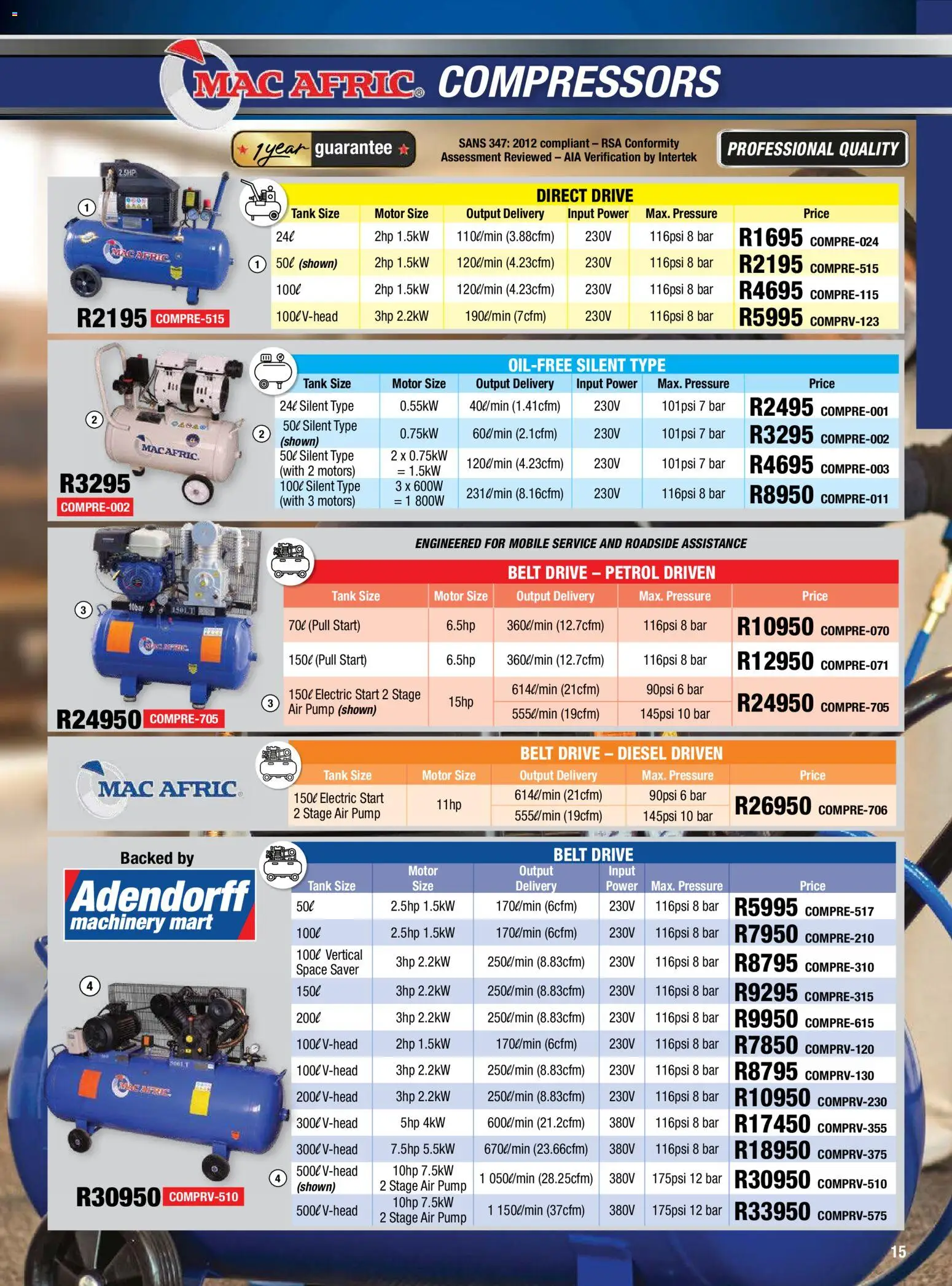 New Adendorff catalogue – valid from 01/09/2026 | Page: 17 | Products: Belt, Tank