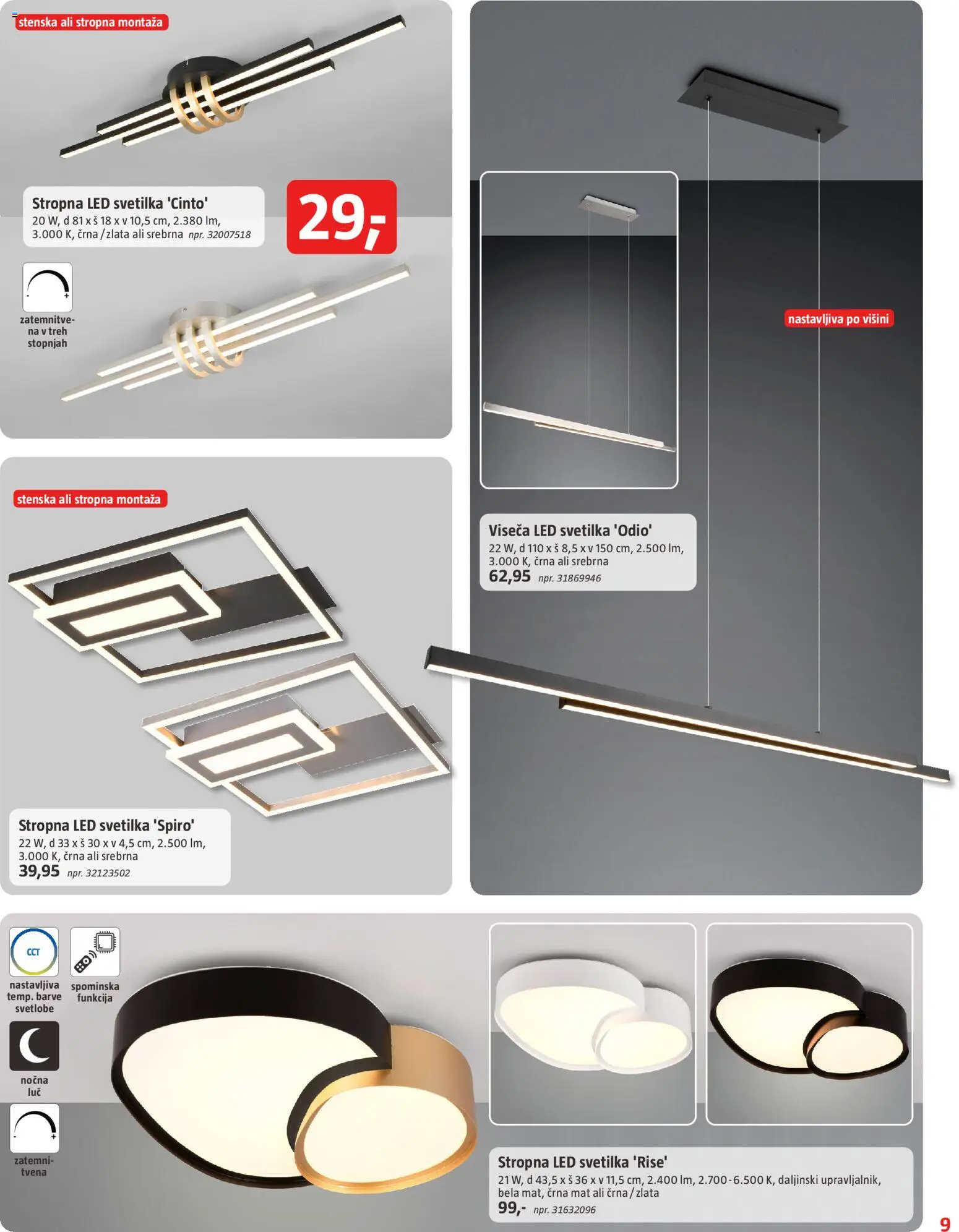 Novi Bauhaus katalog ponudbe – veljaven od 02.09.2026 | Stran: 9 | Izdelki: Led svetilka, Svetilka