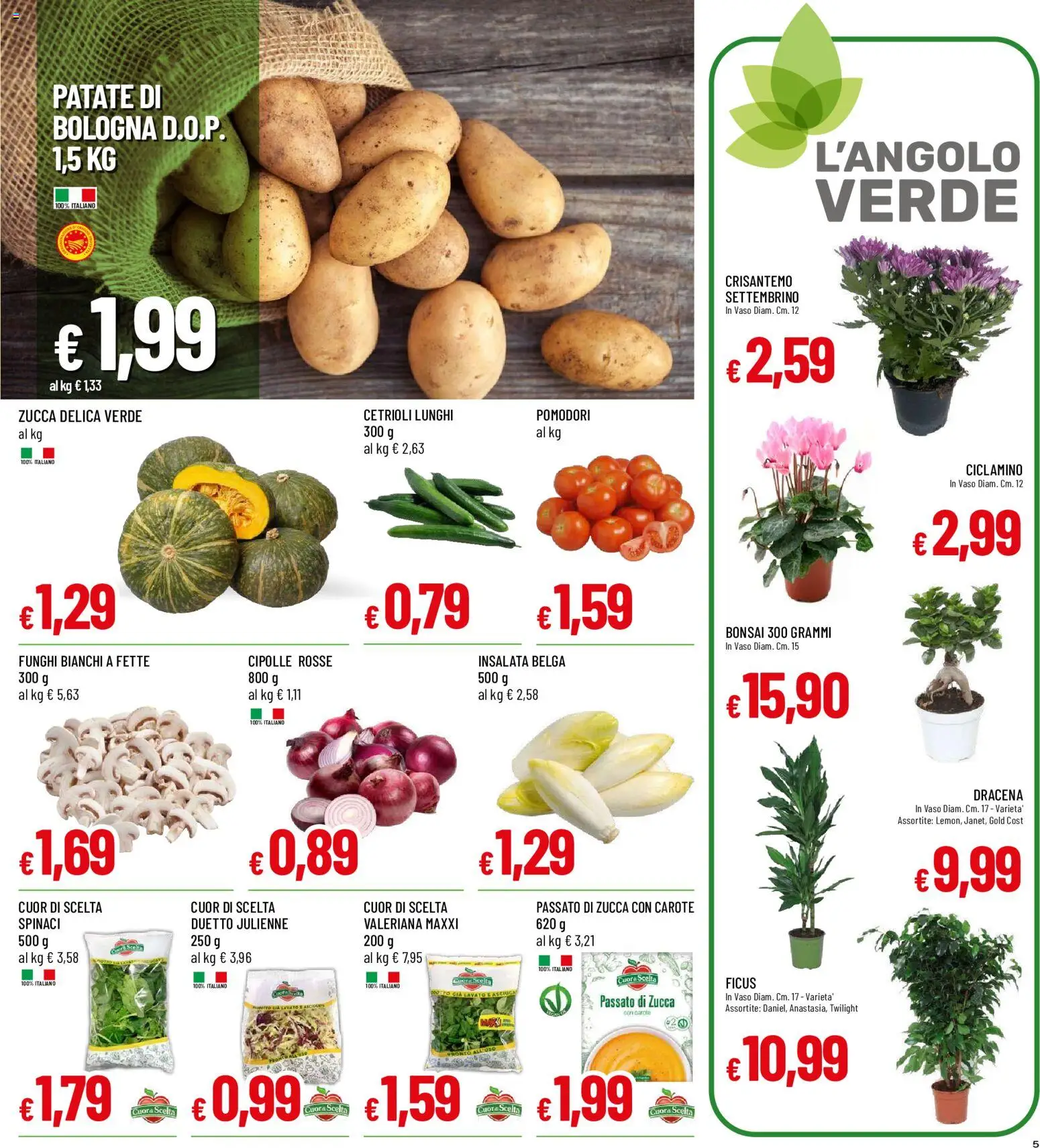 Volantino Galassia del 07/09/2026 | Pagina: 5 | Prodotti: Valeriana, Insalata, Cipolle, Pomodori