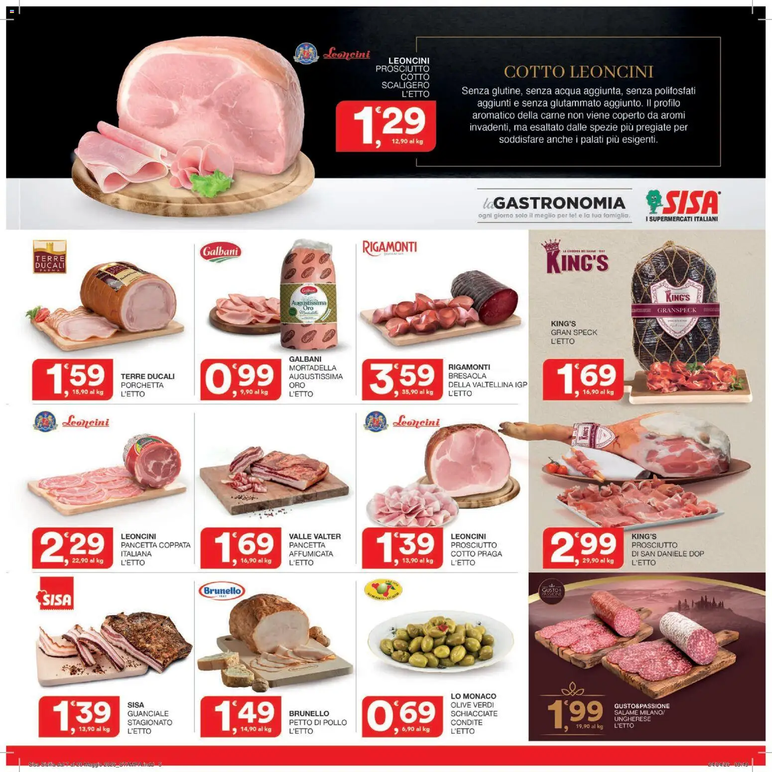 Volantino SISA del 07.05.2026 | Pagina: 5 | Prodotti: Speck, Tè, Pancetta, Acqua