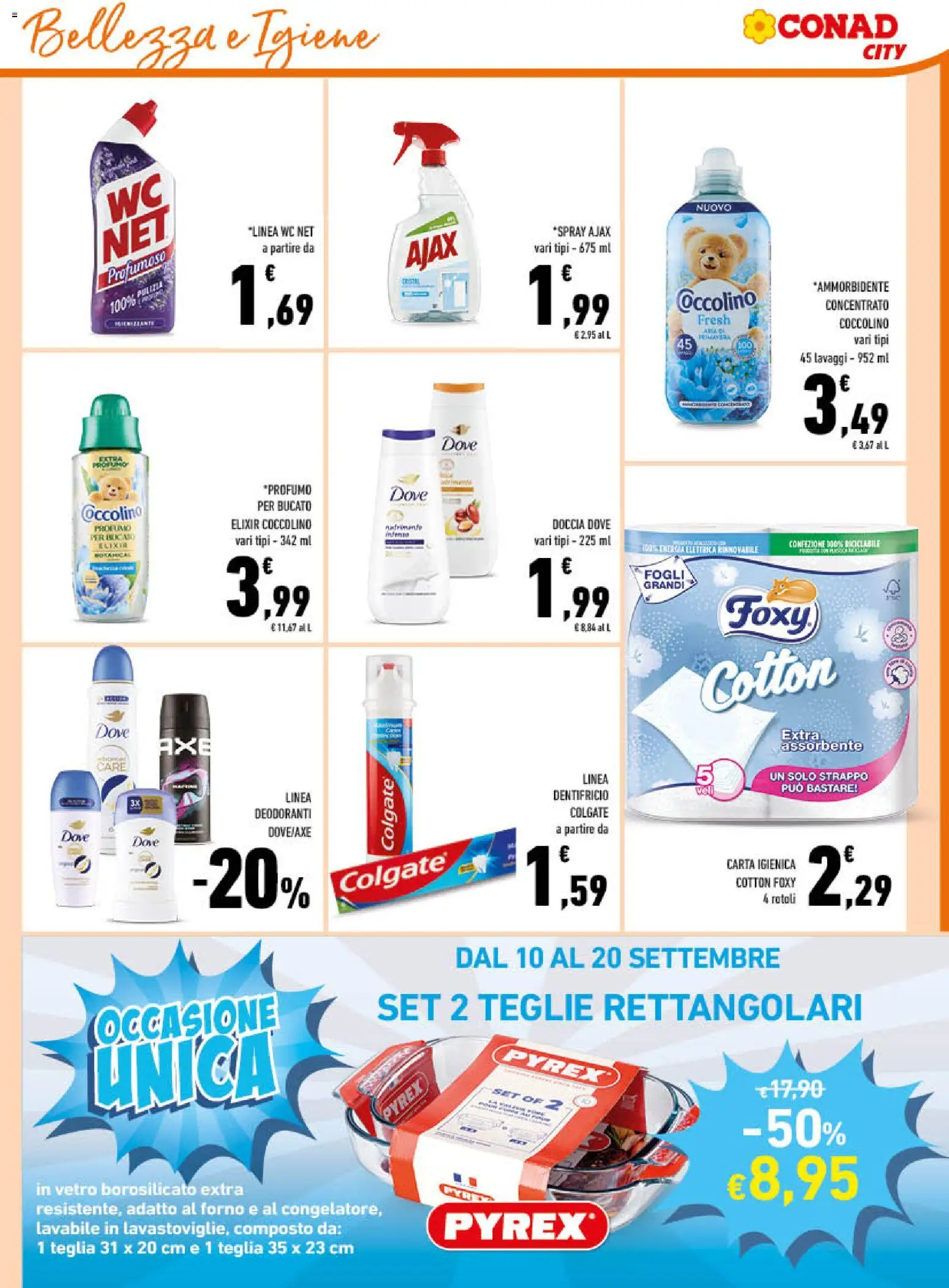 Volantino Conad del 09/09/2026 | Pagina: 15 | Prodotti: Carta igienica, Forno, WC, Profumo