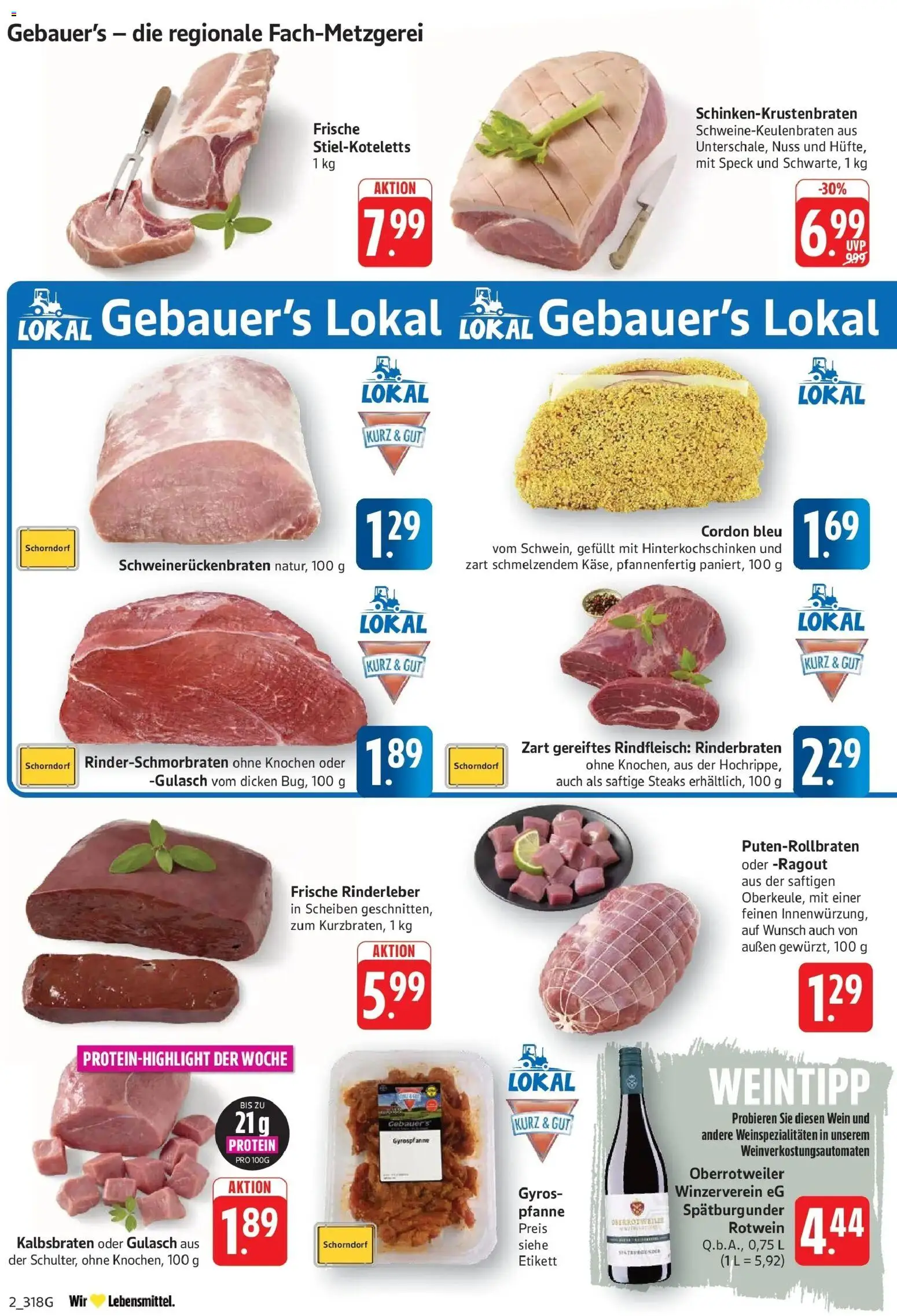 Edeka Prospekt Eislingen (ab 21.09.2026) » Angebote Online | Seite: 2 | Produkte: Rotwein, Gyros, Gulasch, Wein