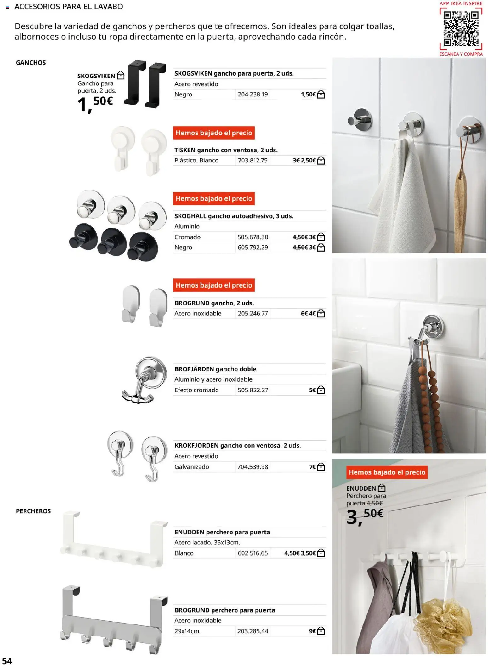 Catálogo IKEA Baños │ válido desde el 01/02/2026 | Página: 54 | Productos: Perchero, Té, Ropa, Lavabo