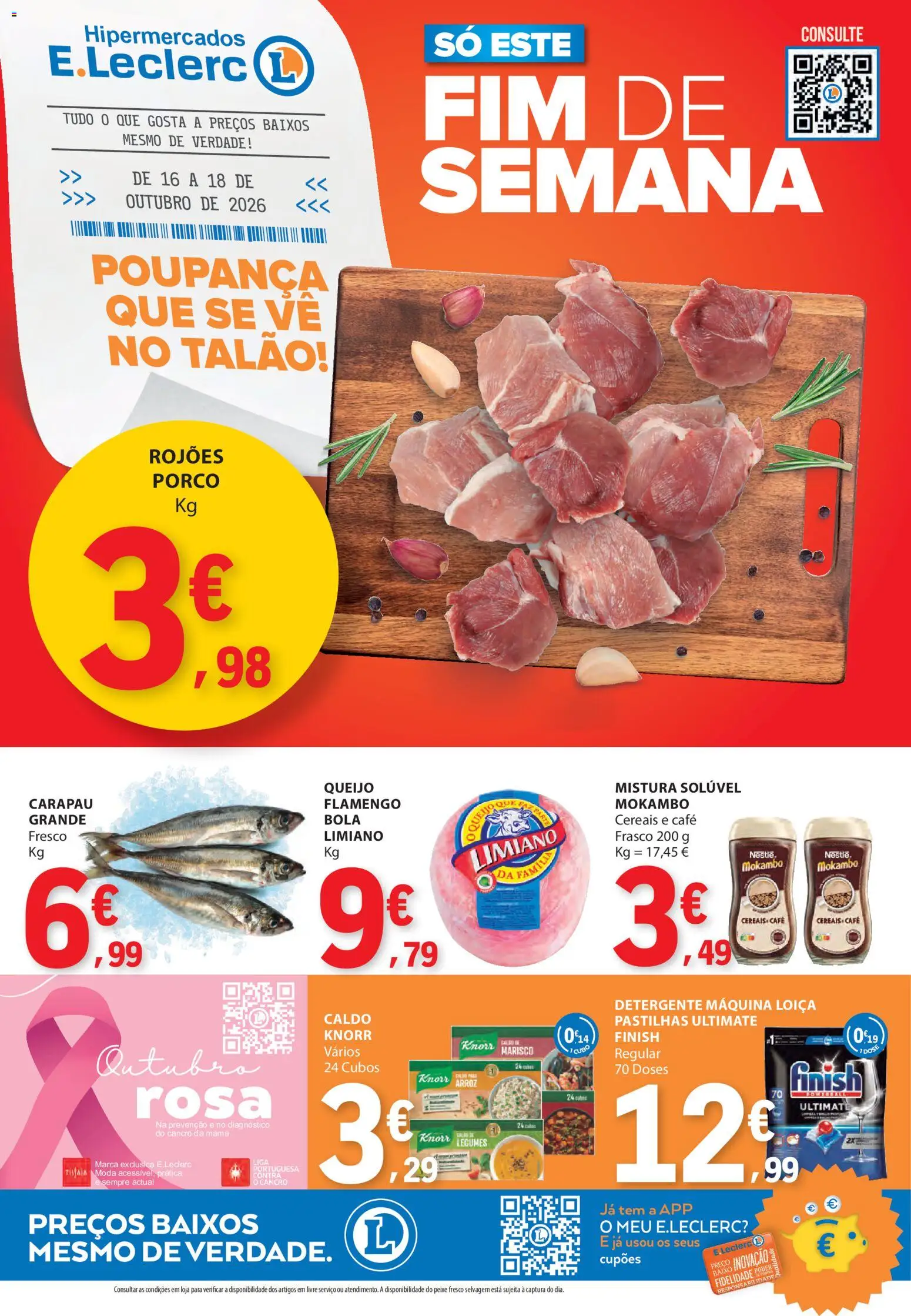 E.Leclerc folheto Fim de Semana │ válido de 16/10/2026 | Página: 1 | Produtos: Legumes, Caldo, Queijo, Peixe