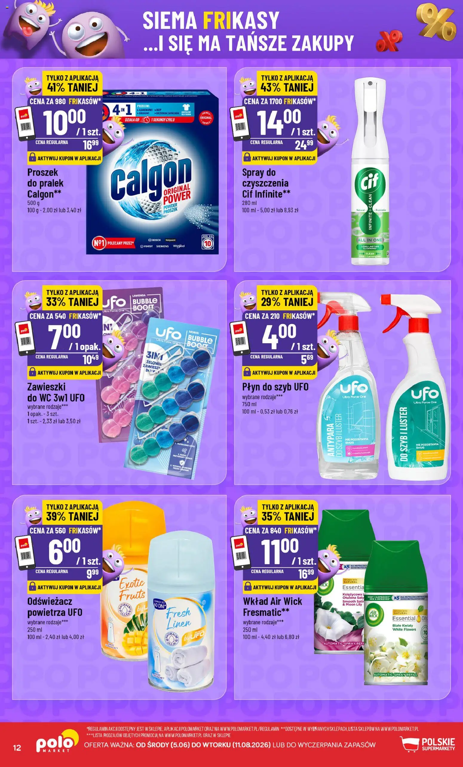 POLOmarket gazetka - Frikasowe Hity od 05.08.2026 | Strona: 12 | Produkty: Odświeżacz, Calgon, Zapach, Kwiaty