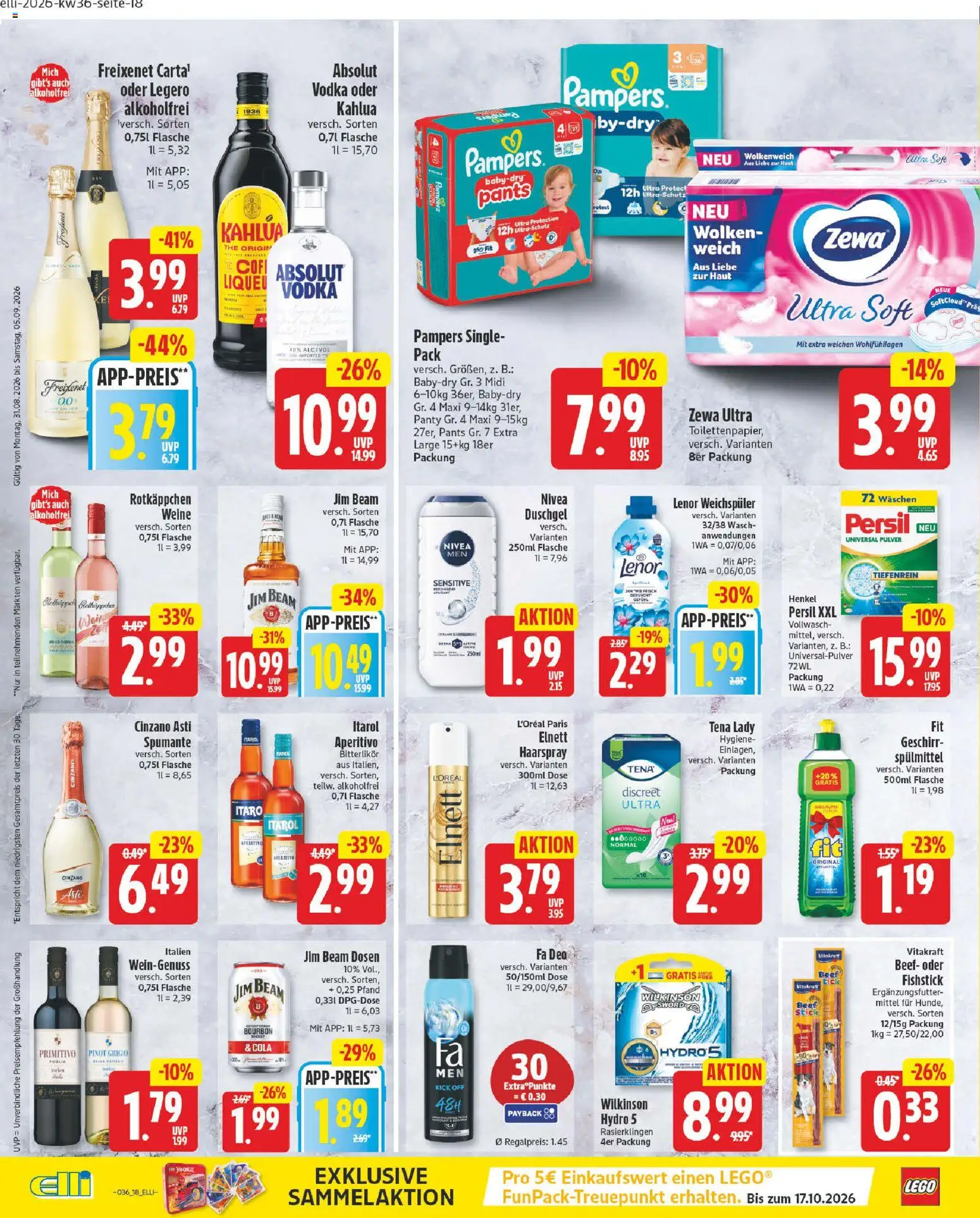 Elli Markt Prospekt Delbrück – gültig ab 31.08.2026 | Seite: 24 | Produkte: Jim beam, Pampers, Duschgel, Bourbon