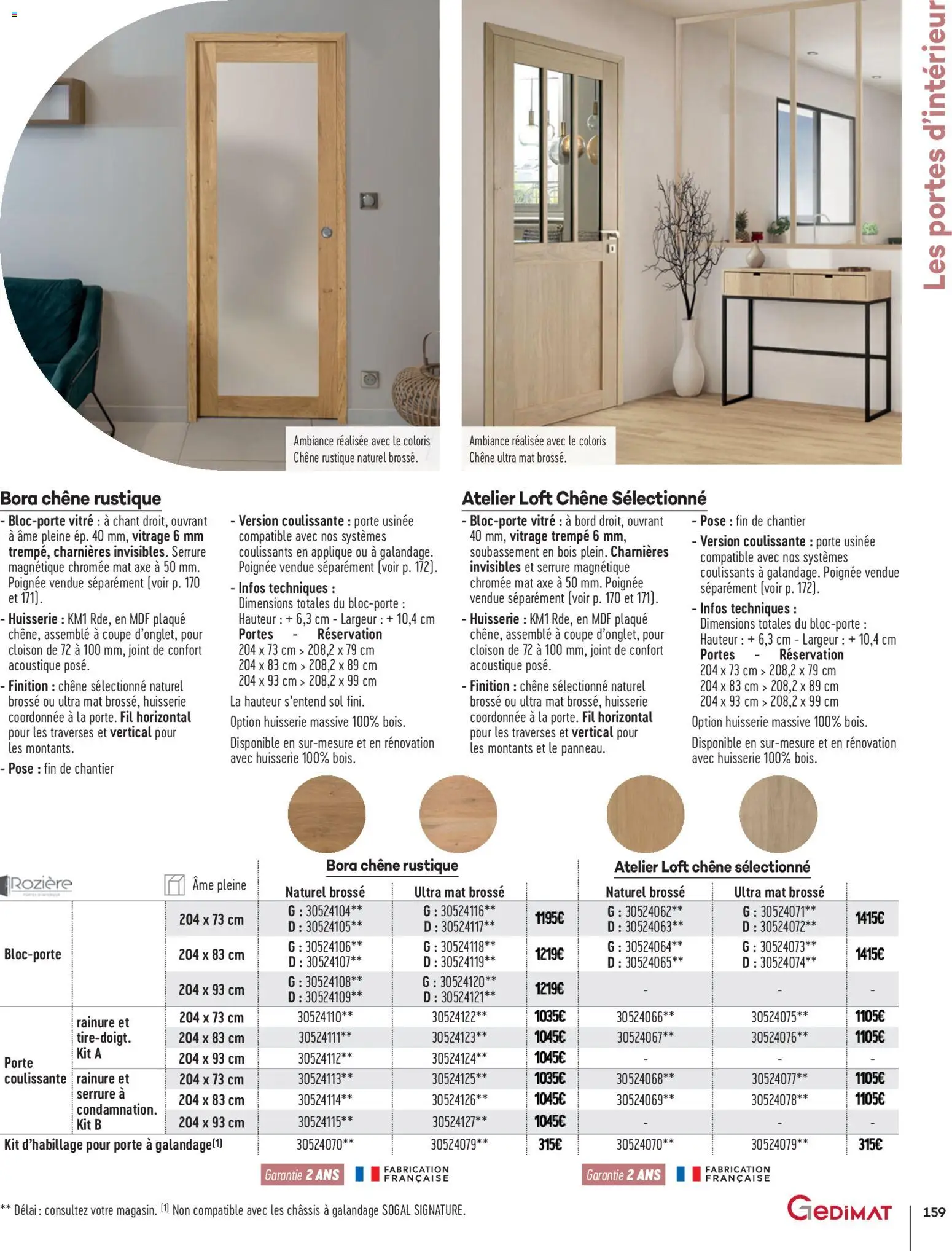 {H1} | Page: 159 | Produits: Brosse, Porte, Portes