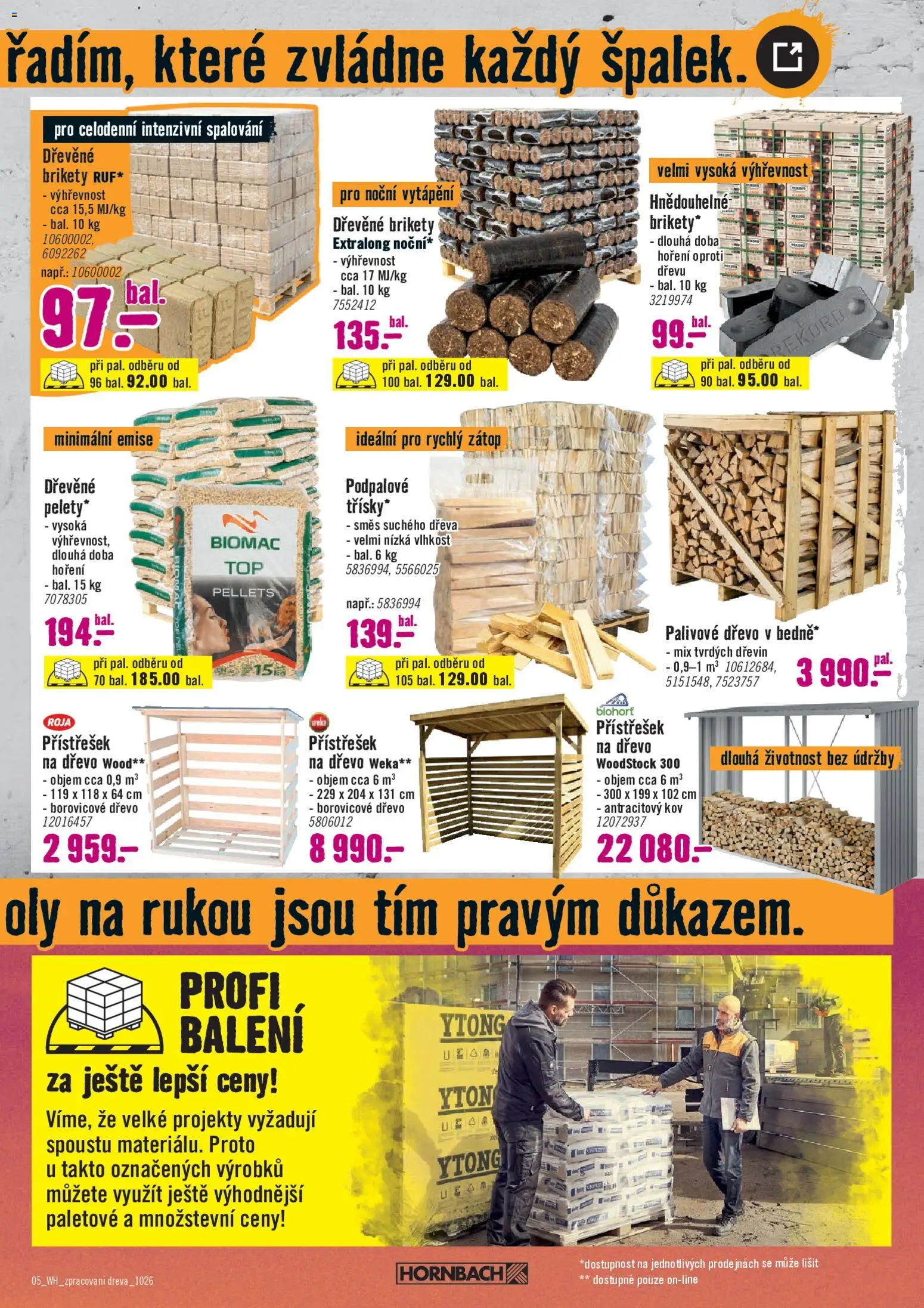 HORNBACH leták - Zpracování dřeva od 30.09.2026 | Strana: 5 | Produkty: Dřevěné brikety, Palivové dřevo, Brikety