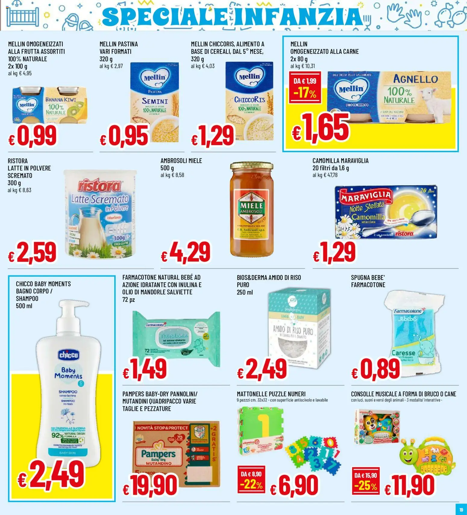 Volantino Galassia del 29/10/2026 | Pagina: 19 | Prodotti: Spugna, Latte in polvere, Mandorle, Bagnetto