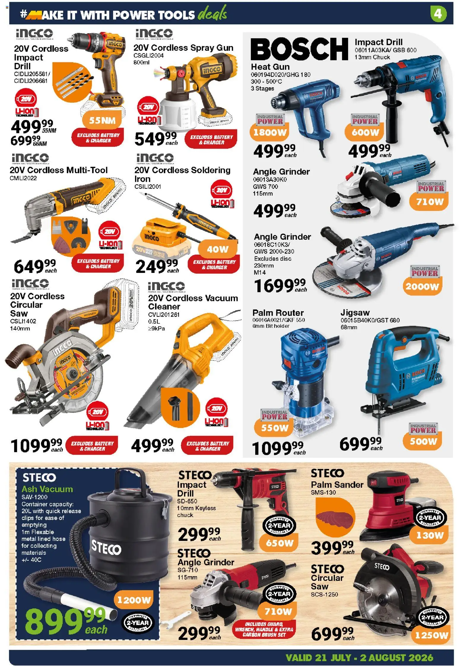 New MICA catalogue – valid from 21/07/2026 | Page: 4 | Products: Router, Drill, Jigsaw, Brush
