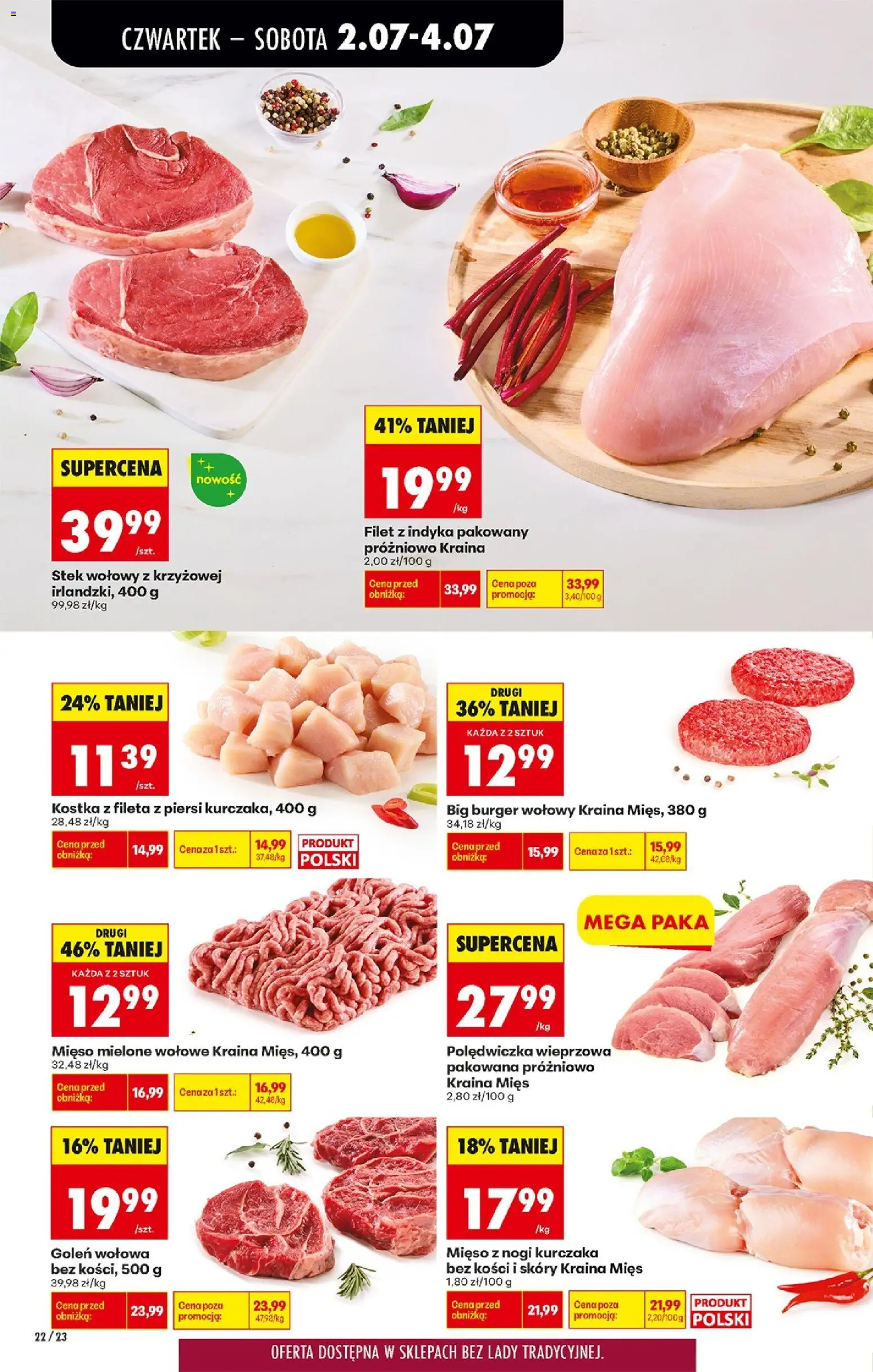 Biedronka gazetka od czwartku od 02.07.2026 | Strona: 24 | Produkty: Burger wołowy, Piersi, Mięso mielone wołowe, Mięso mielone