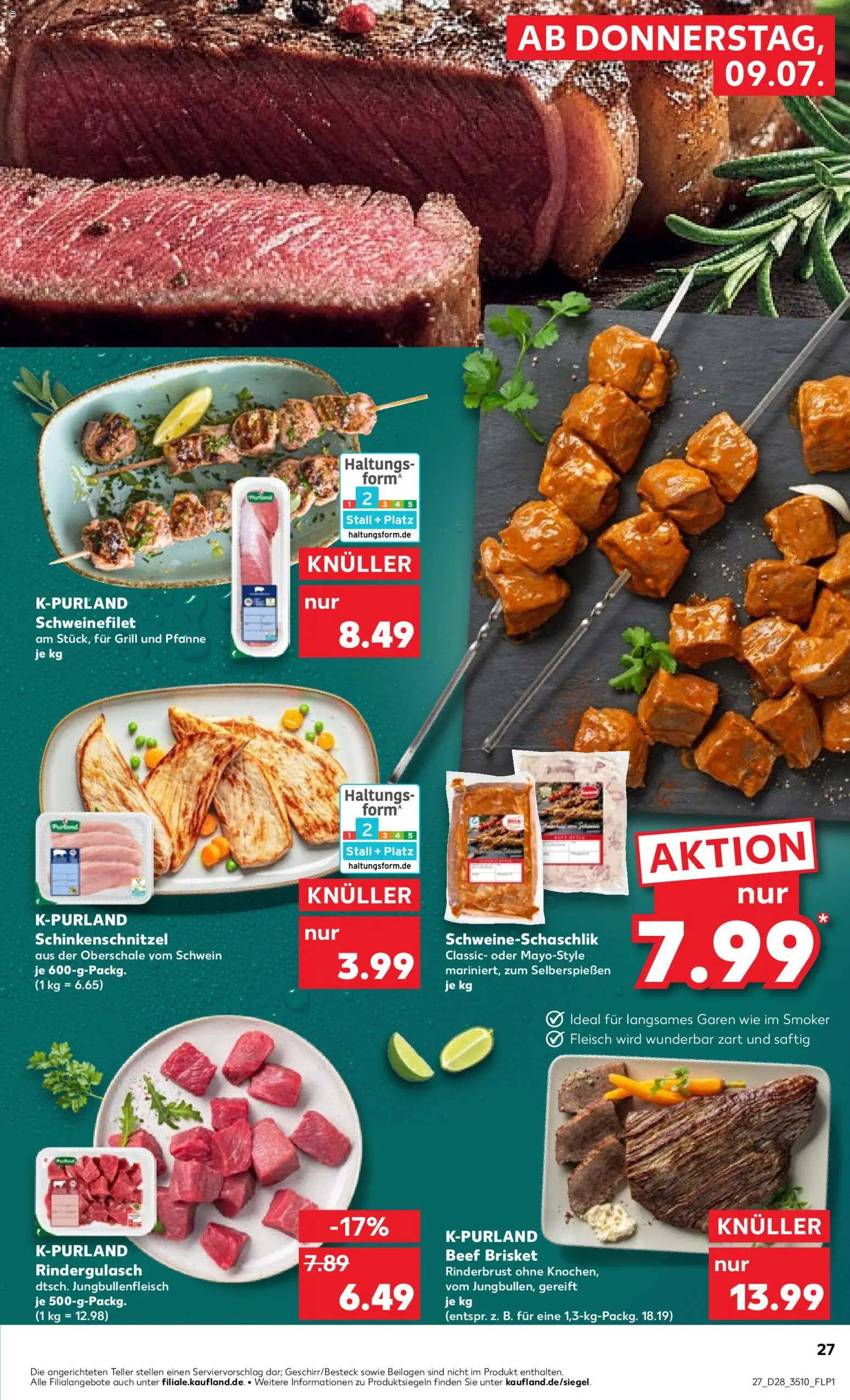 Kaufland Prospekt Zeitz – gültig ab 09.07.2026 | Seite: 27 | Produkte: Grill, Rindergulasch, Schweinefilet, Fleisch