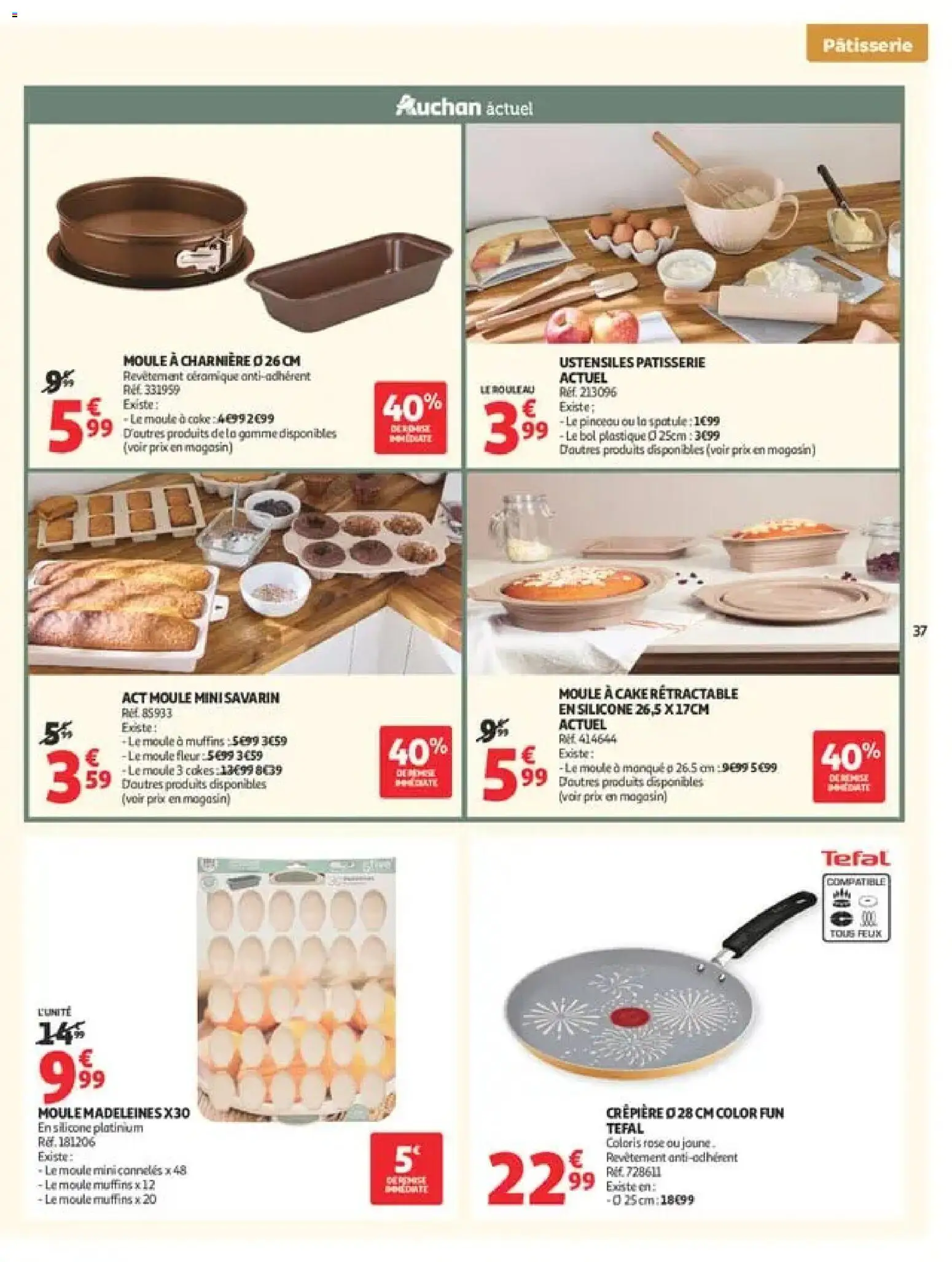 {H1} | Page: 37 | Produits: Madeleines, Bol, Madeleine, Tefal