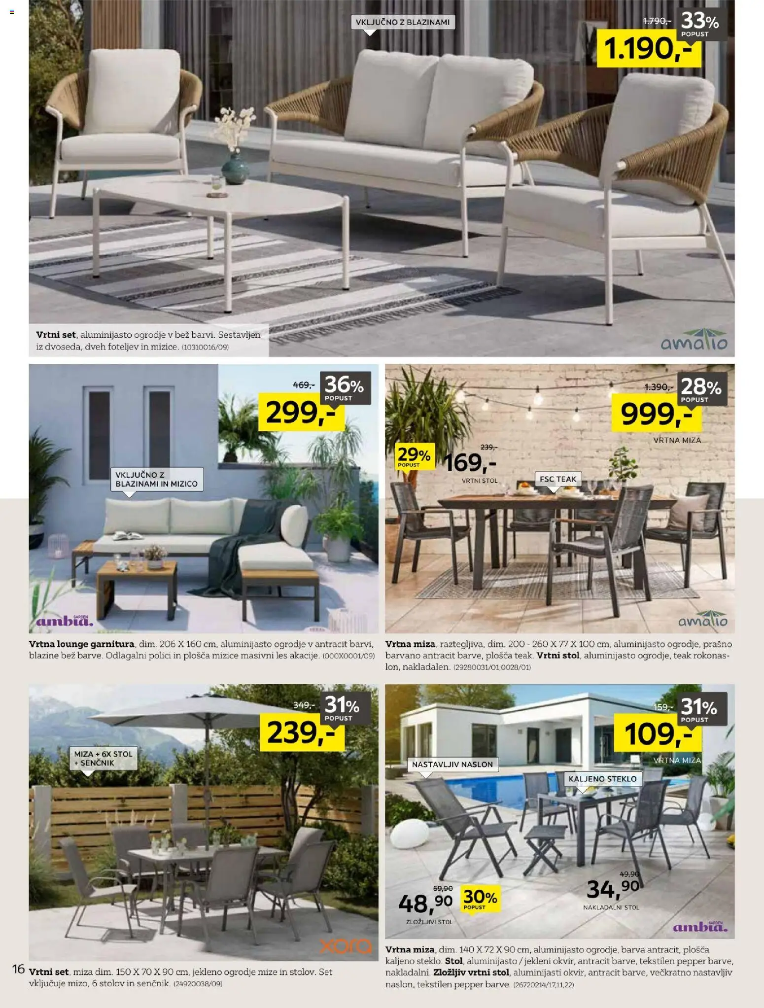 Novi XXXL Lesnina katalog ponudbe – veljaven od 18.05.2026 | Stran: 16 | Izdelki: Senčnik, Miza, Stol, Barva